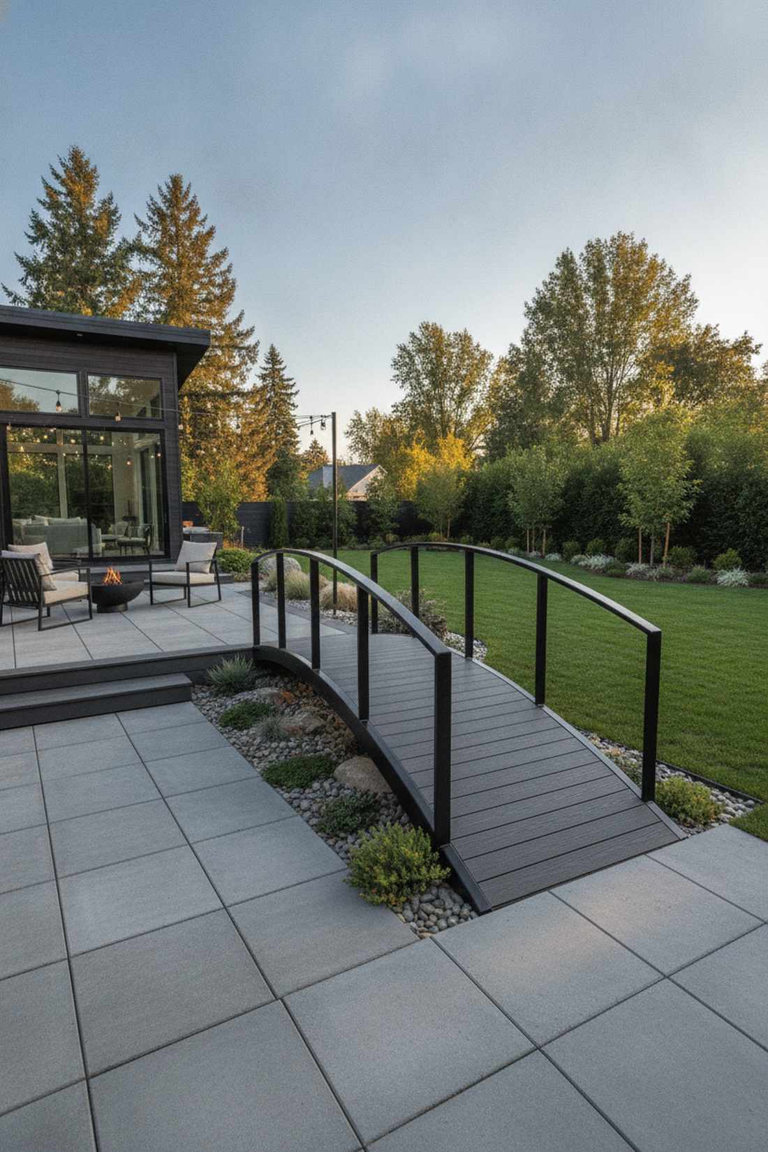 metal frame composite deck bridge