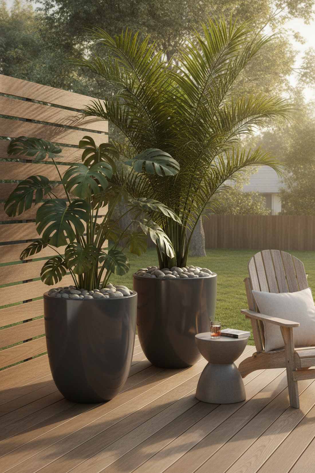 monstera and palm corner