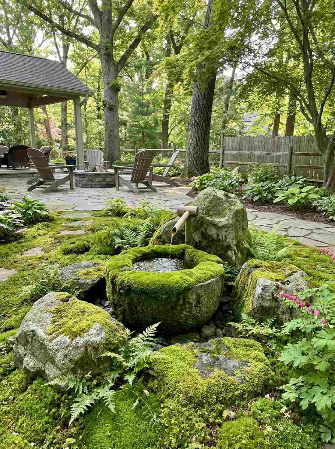moss garden tsukubai setting