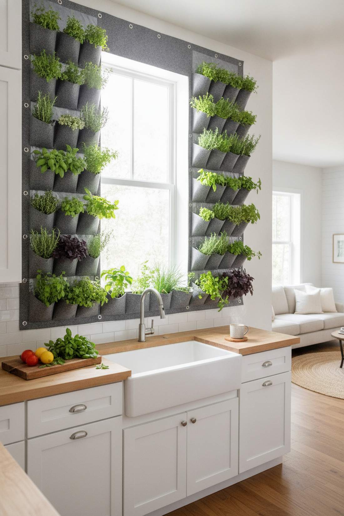 pocket planter fabric wall