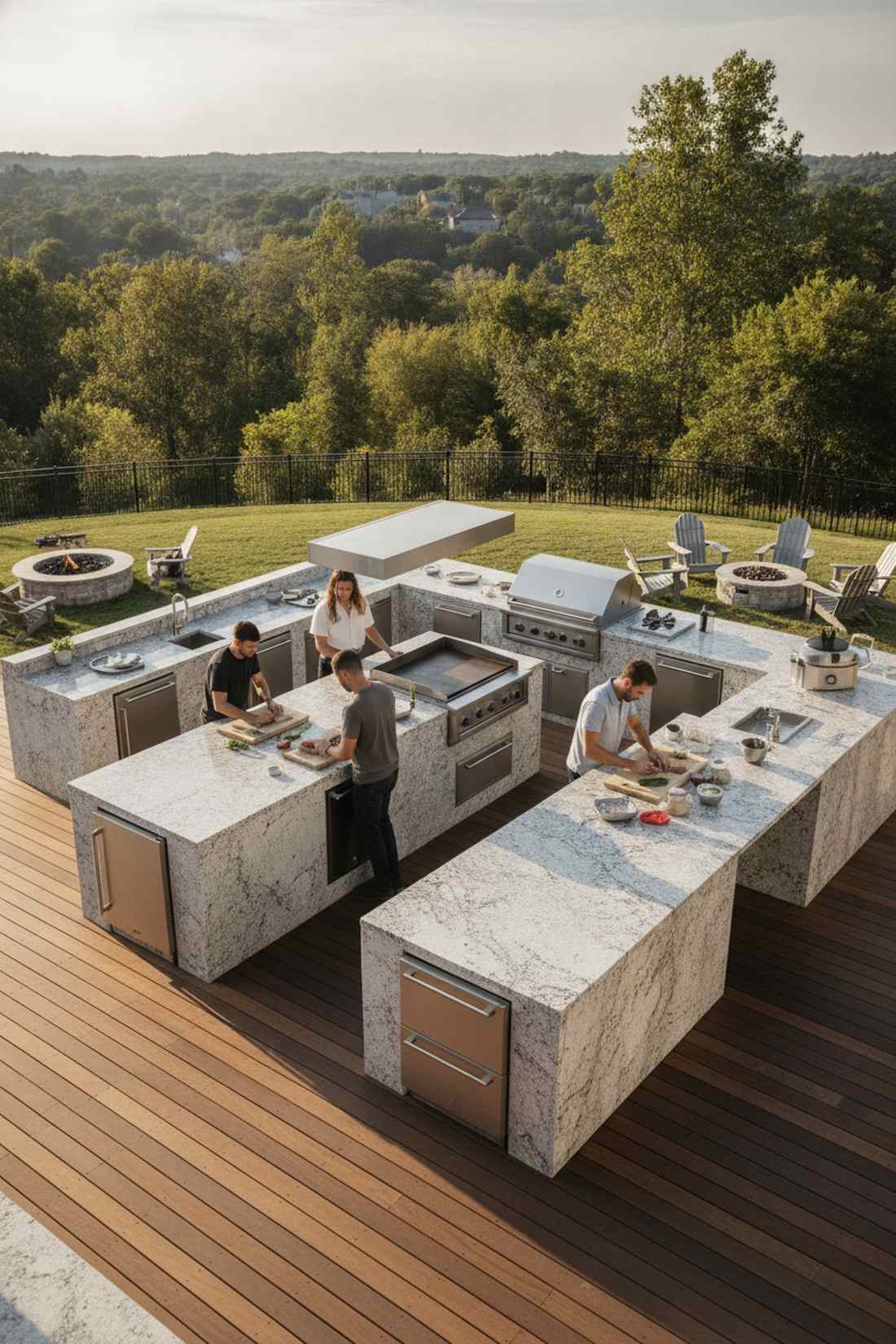 pro style u kitchen with double islands