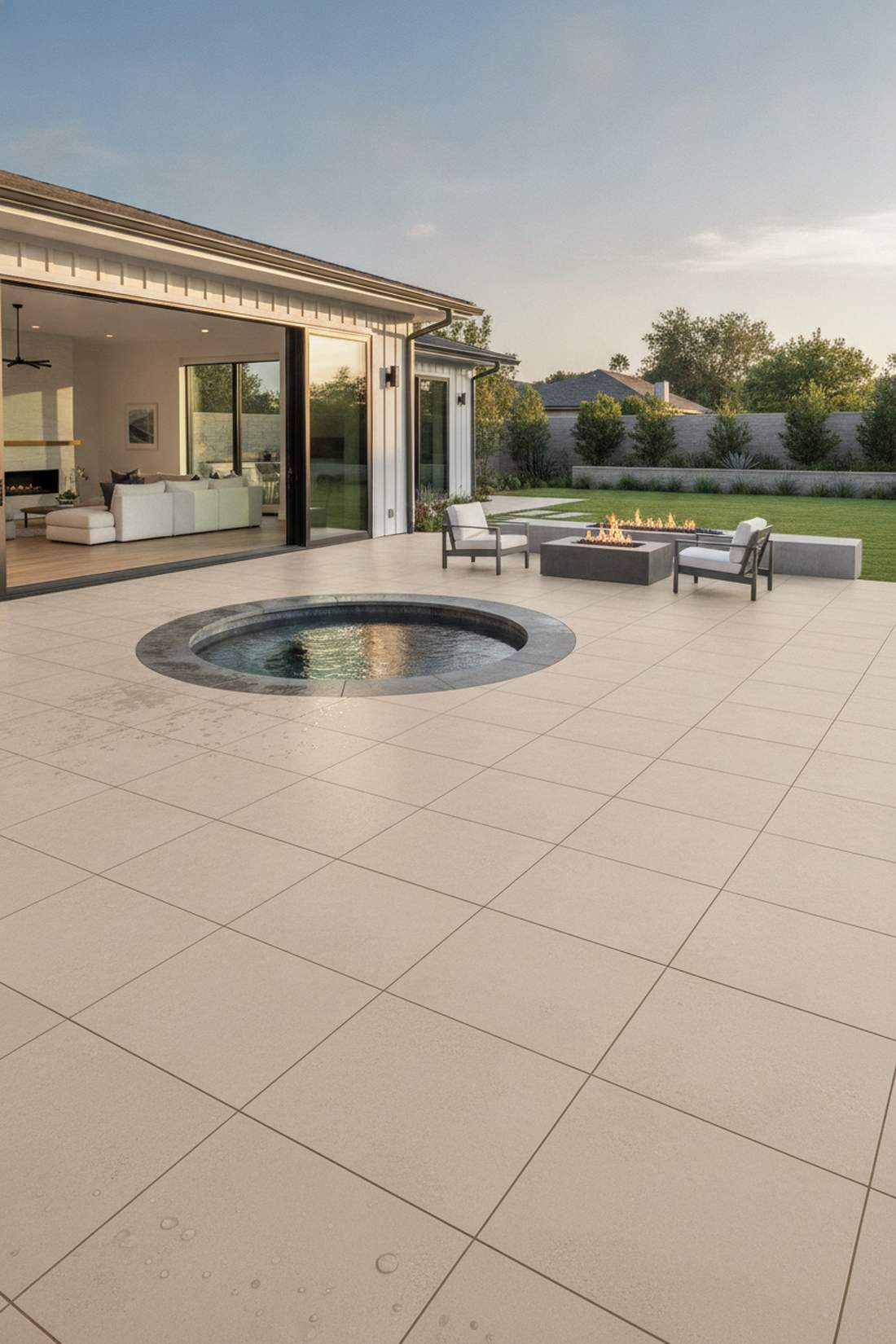 sand colored porcelain tiles