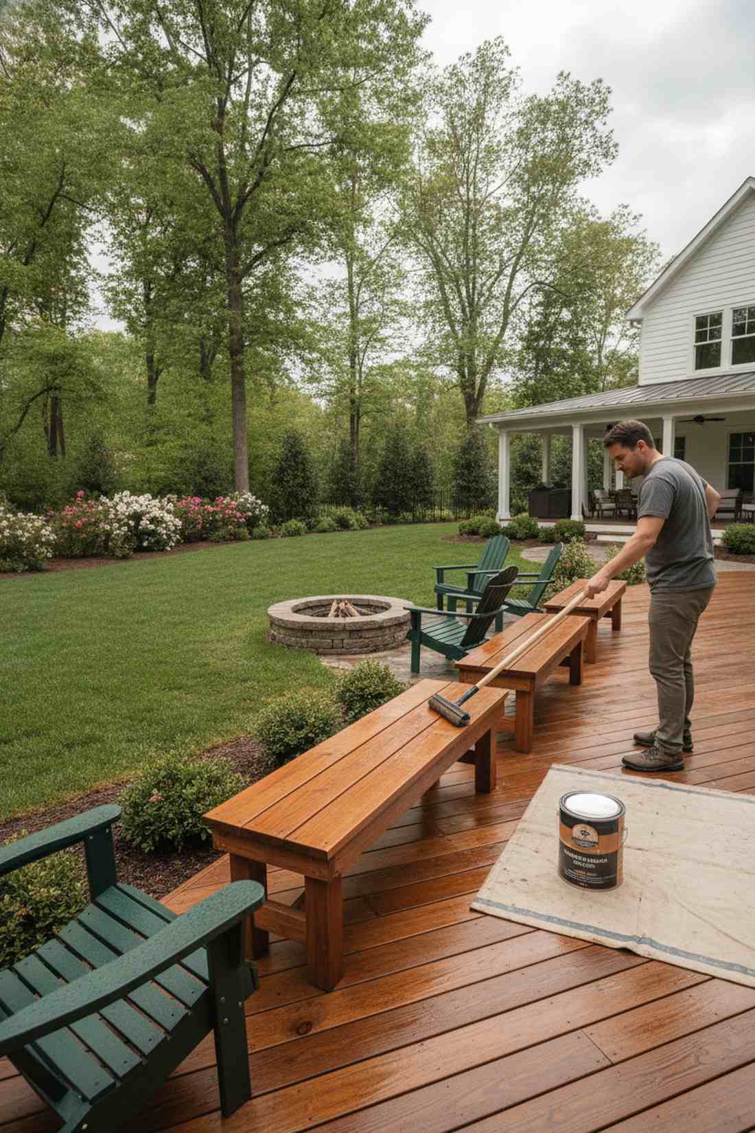 semi transparent stain application