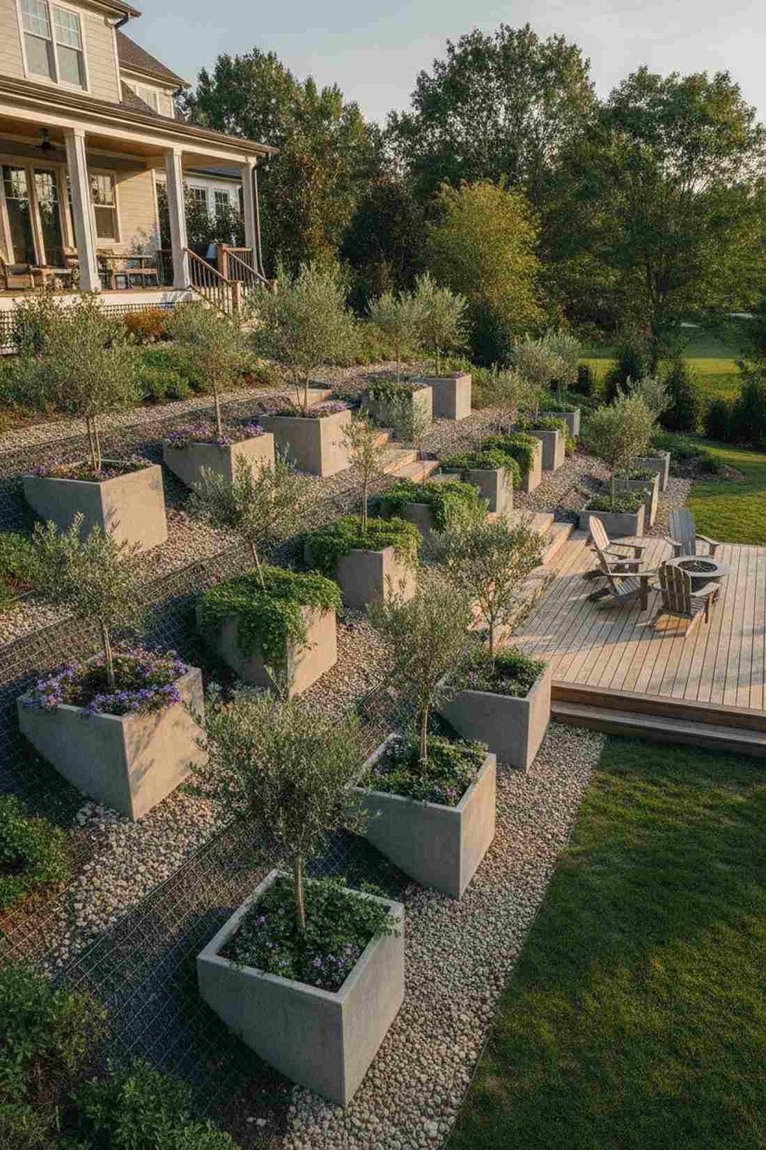 stair step container terracing