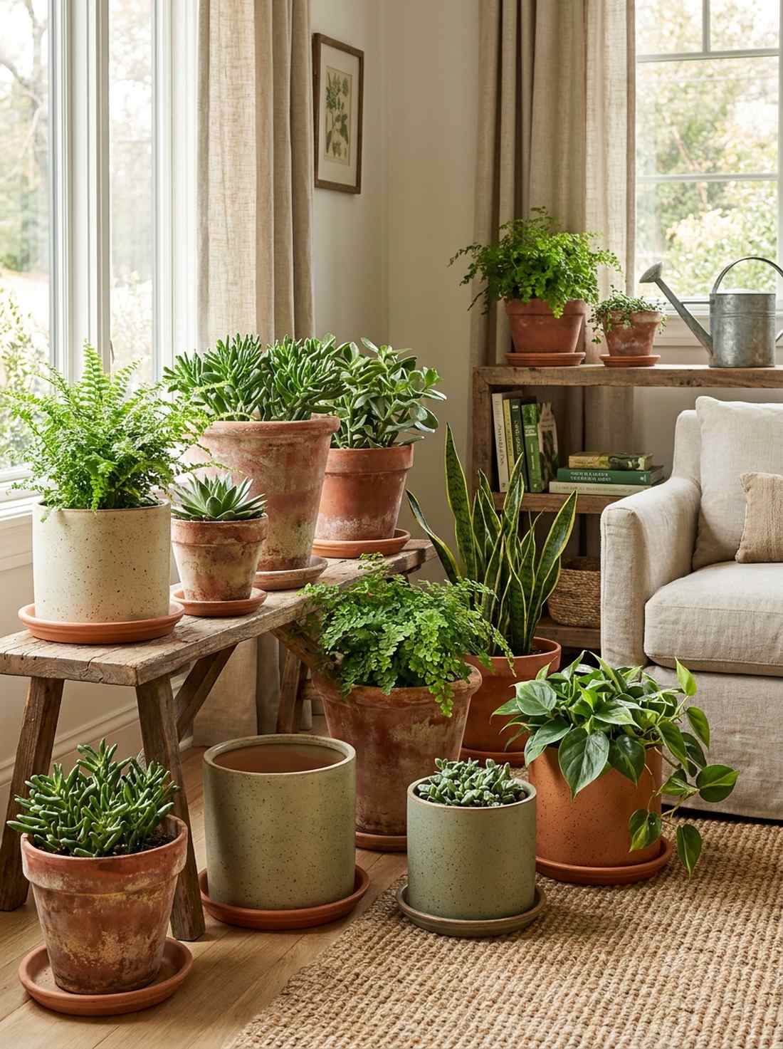 terracotta and ceramic planter collection