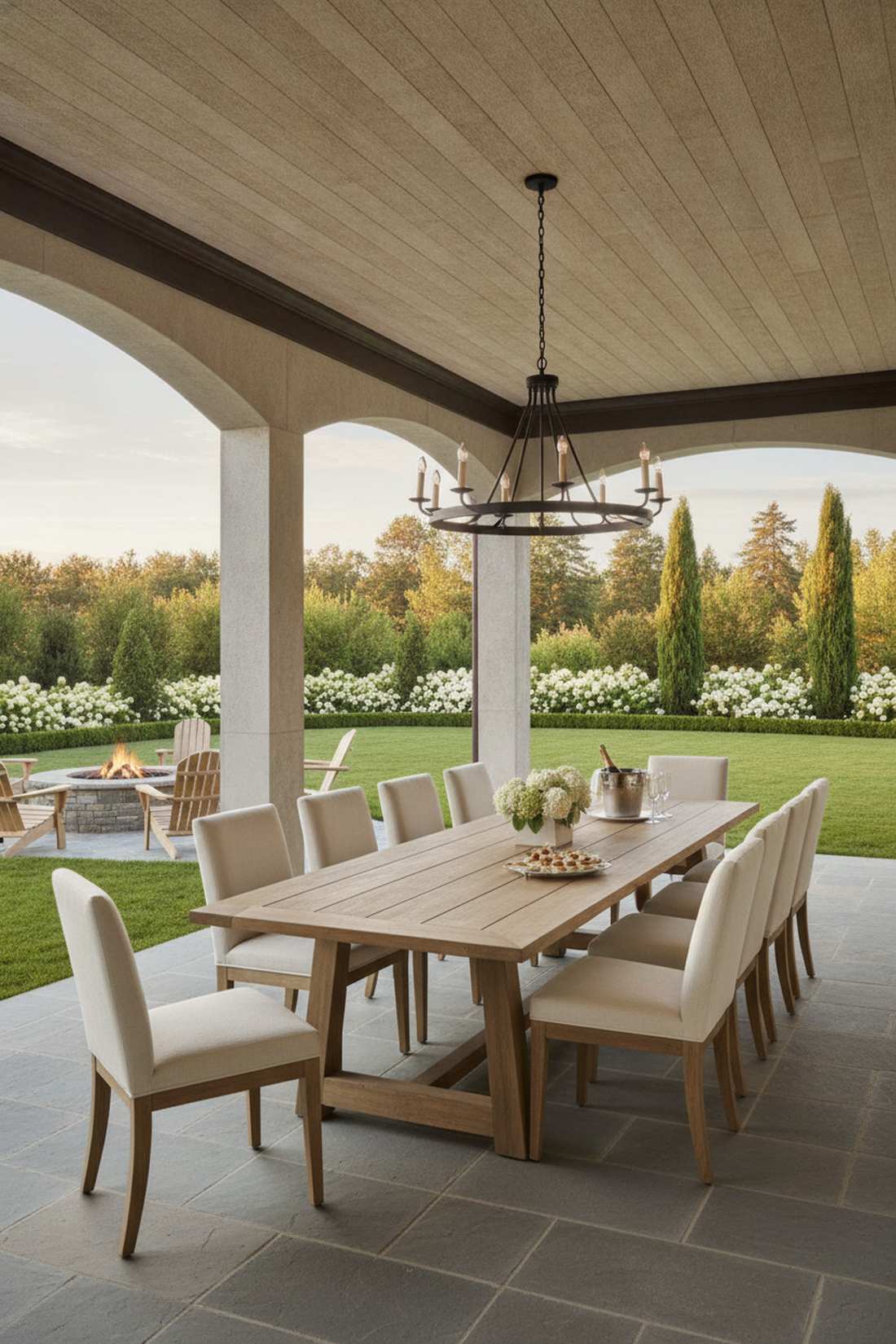 trestle table with parsons chairs
