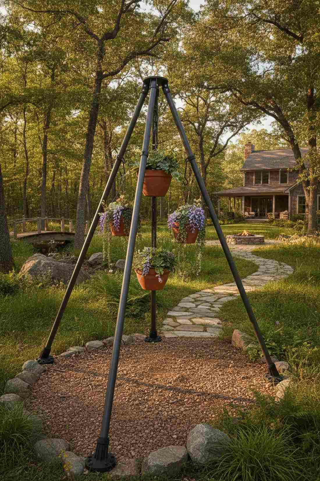 tripod hanging plants stand