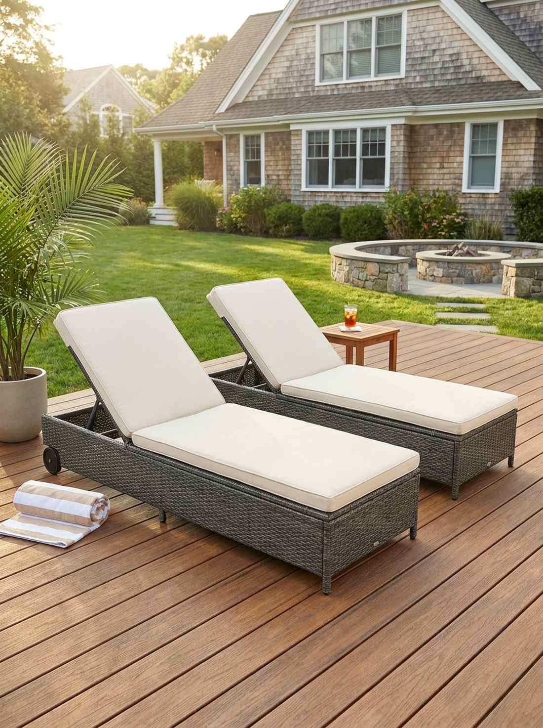 woven chaise lounge