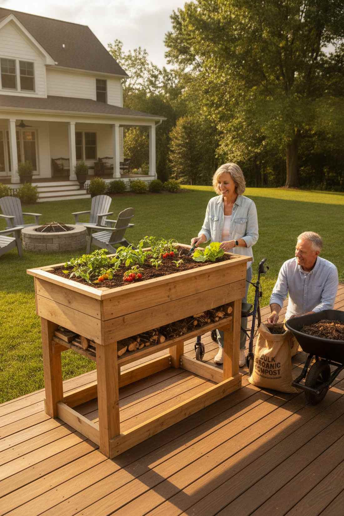accessible raised bed at standing height