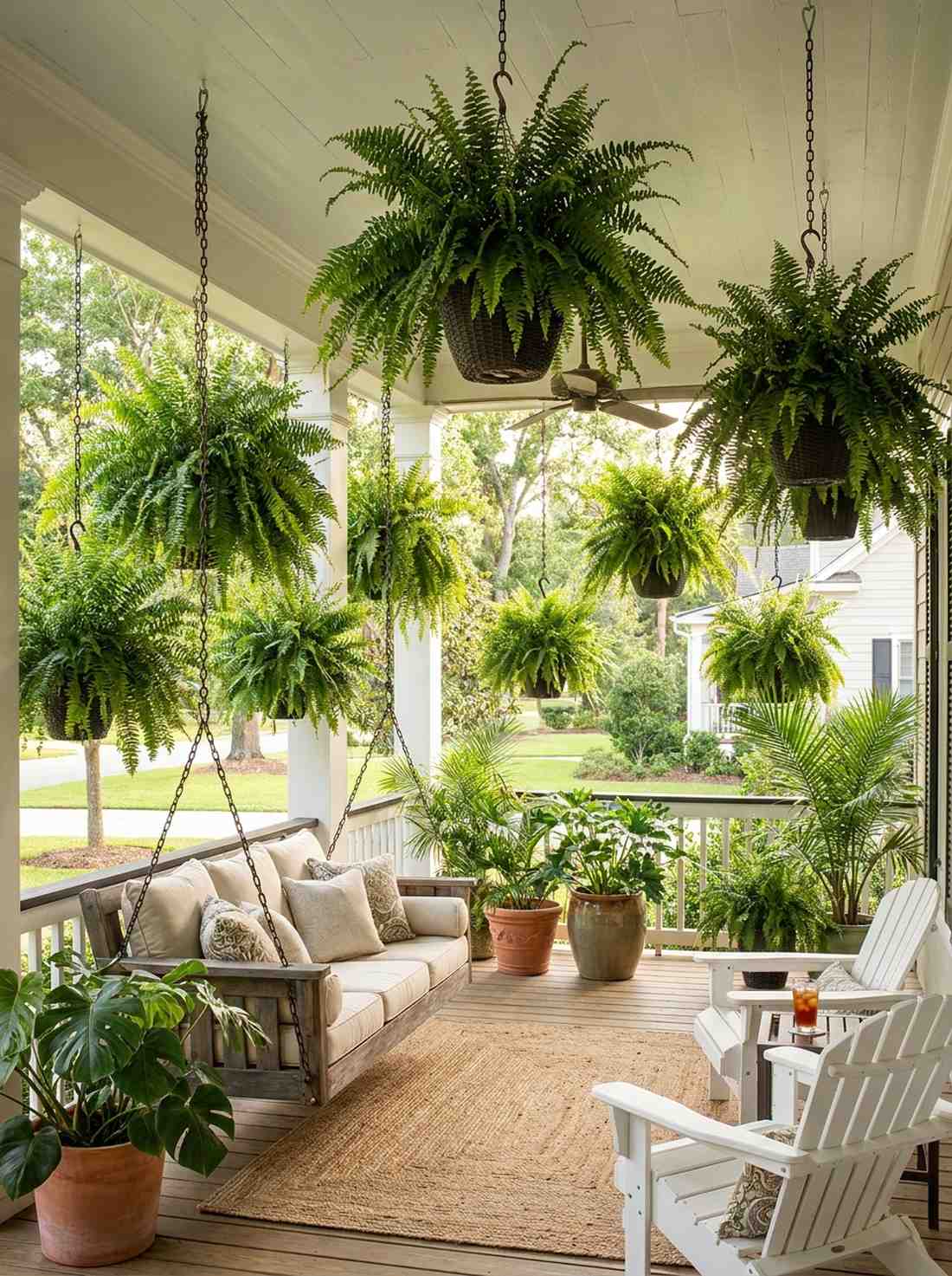 boston fern hanging layers
