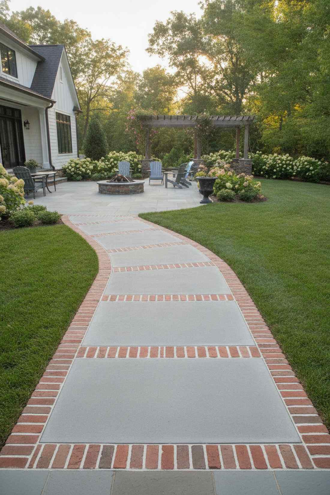 brick border concrete center