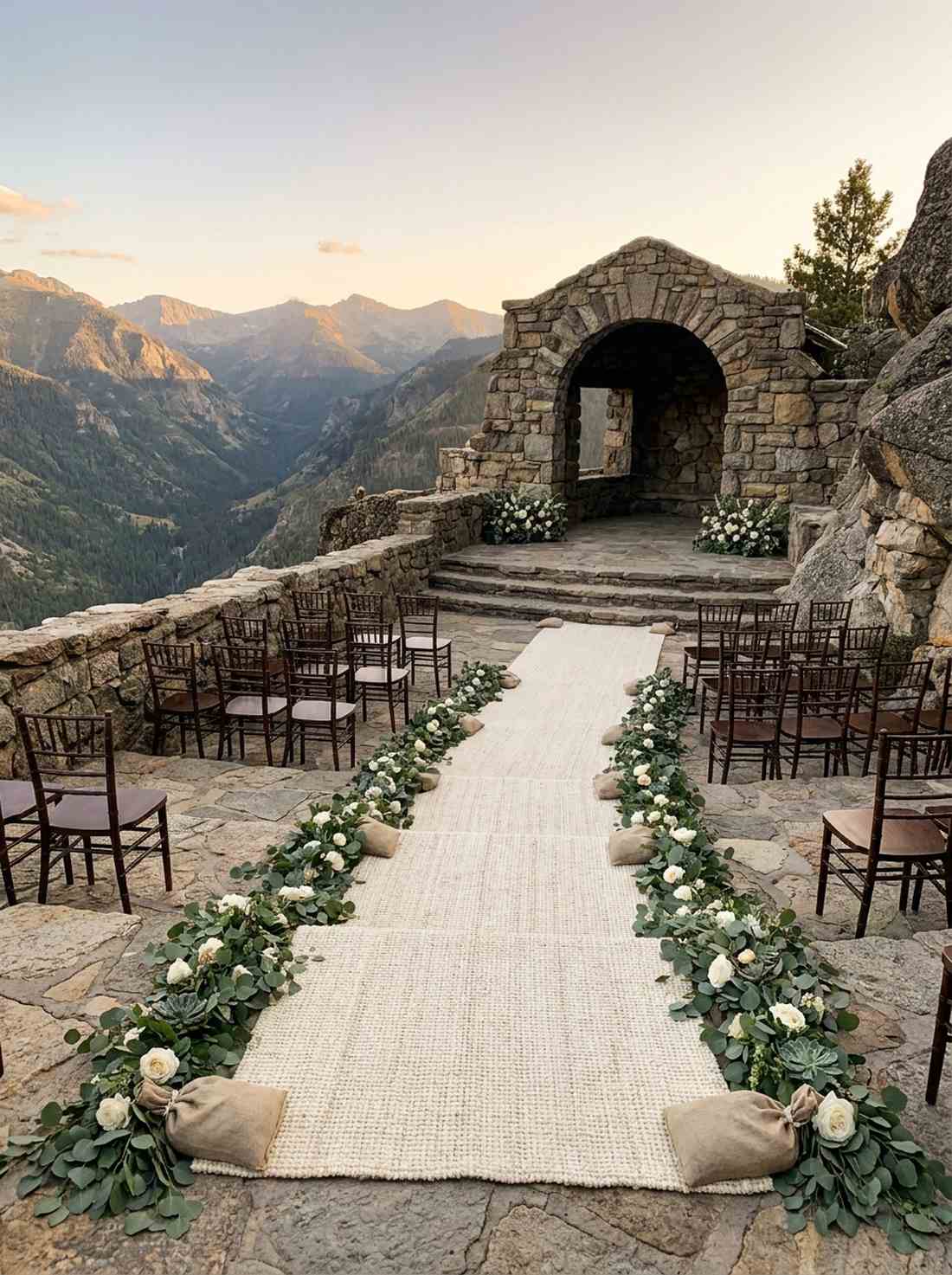 cliffside stone terrace
