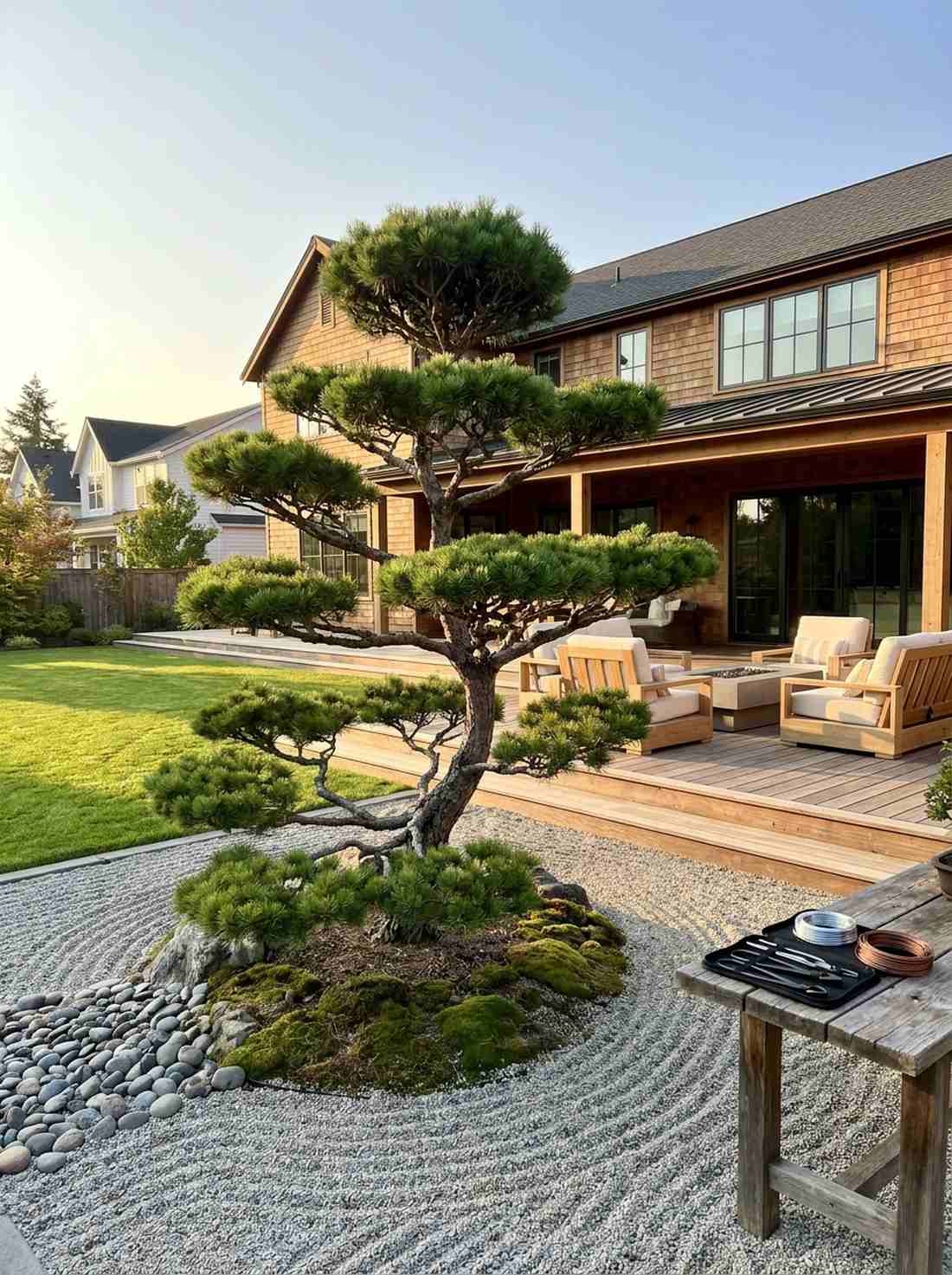 cloud pruned pines
