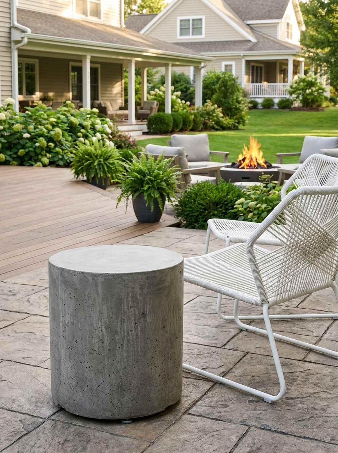 concrete drum side table