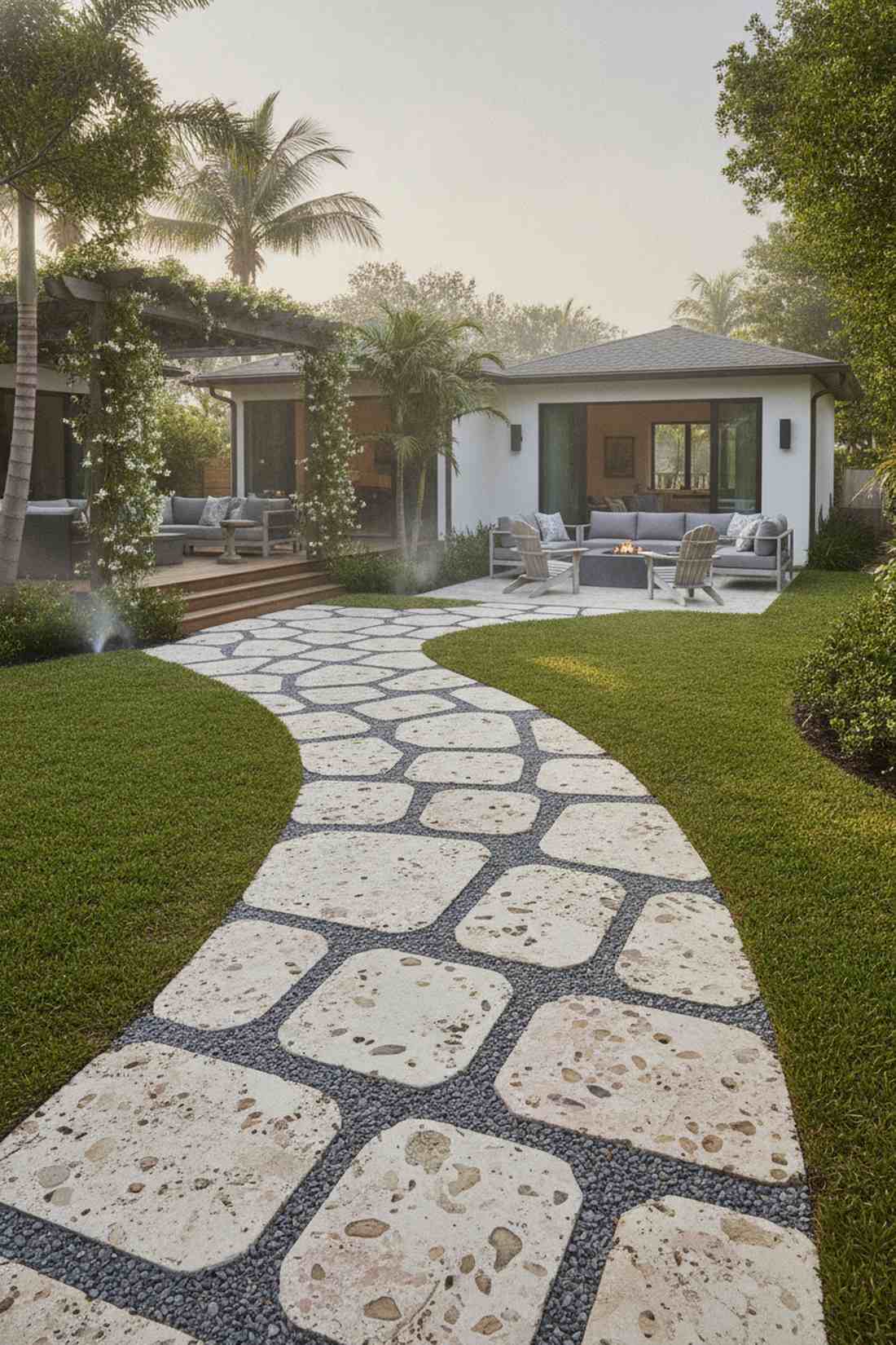 coral stone pavers