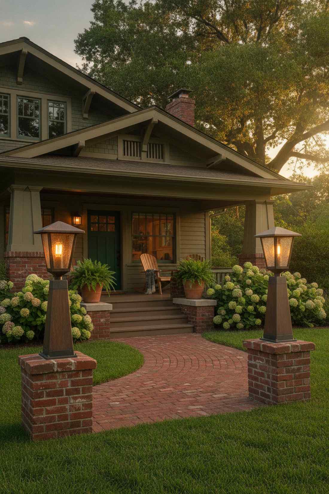 craftsman style lantern posts