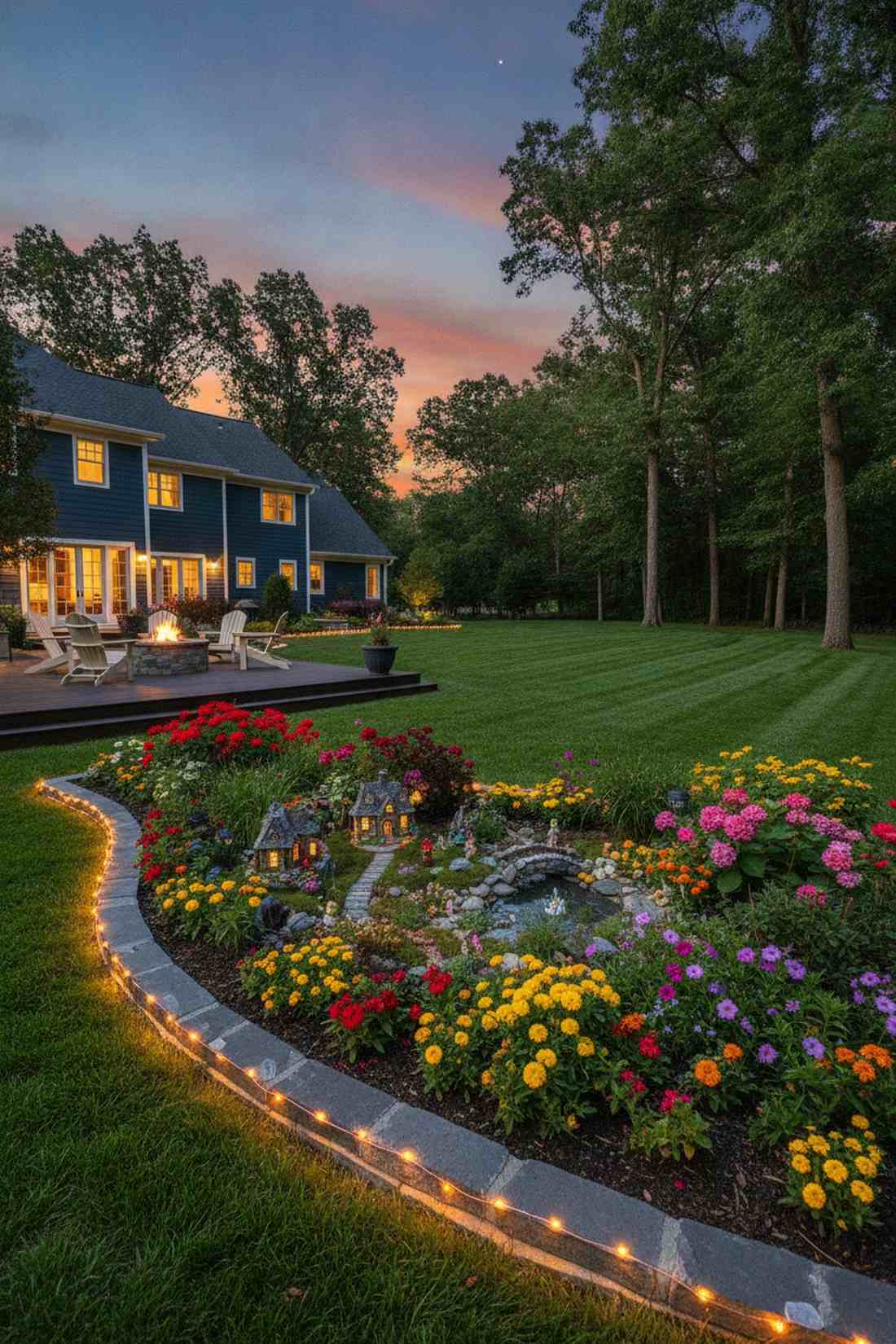 flower bed border glow
