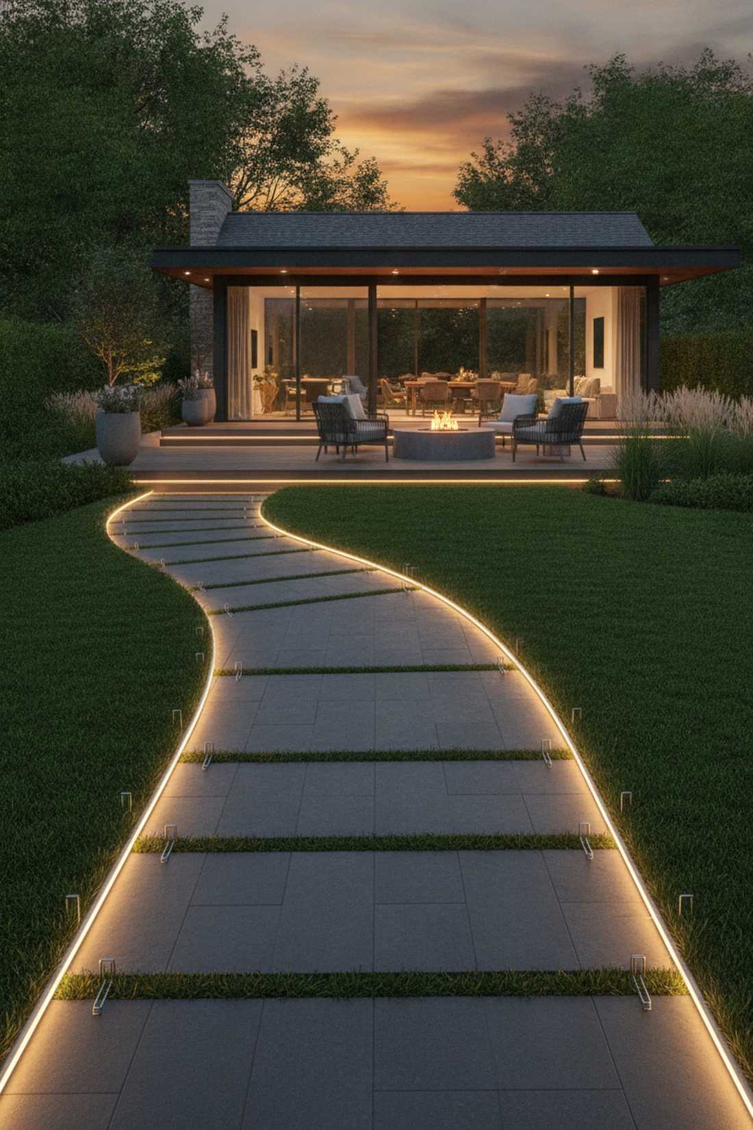 ground level border lighting
