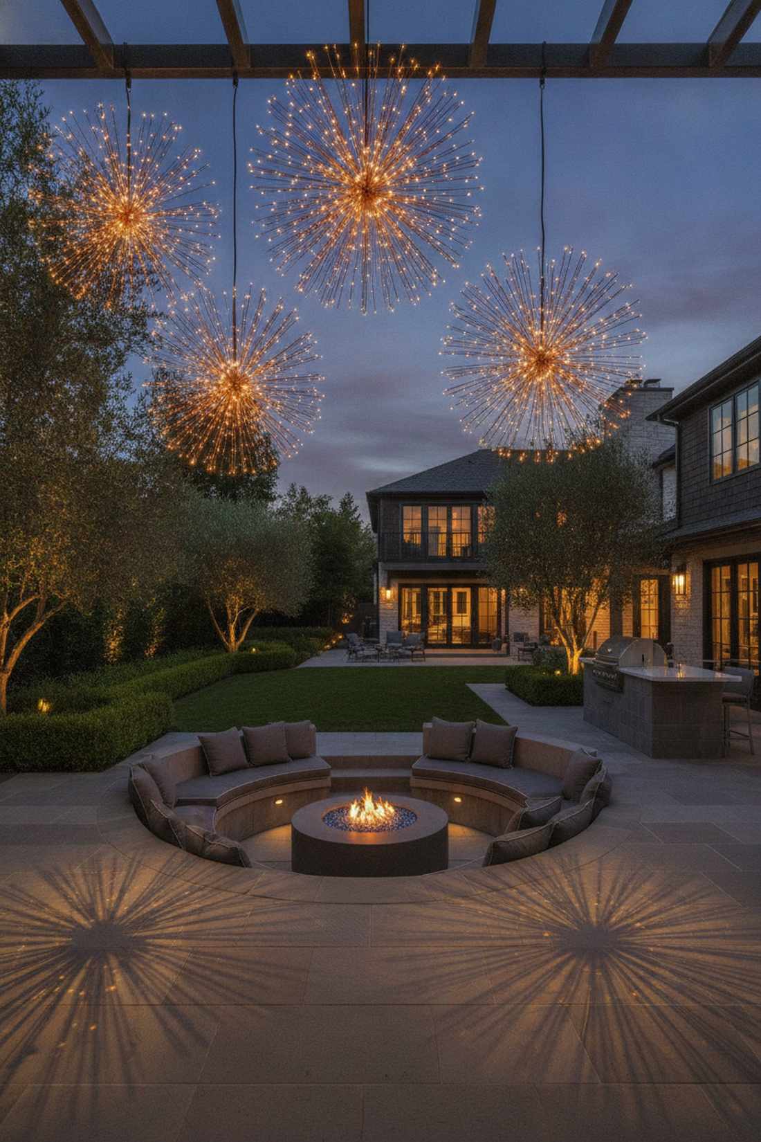 hanging starburst light spheres