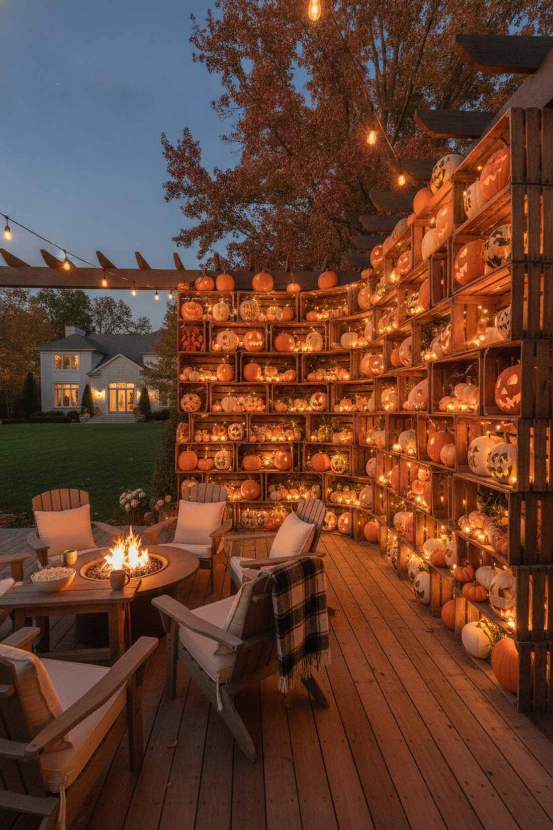 illuminated pumpkin wall