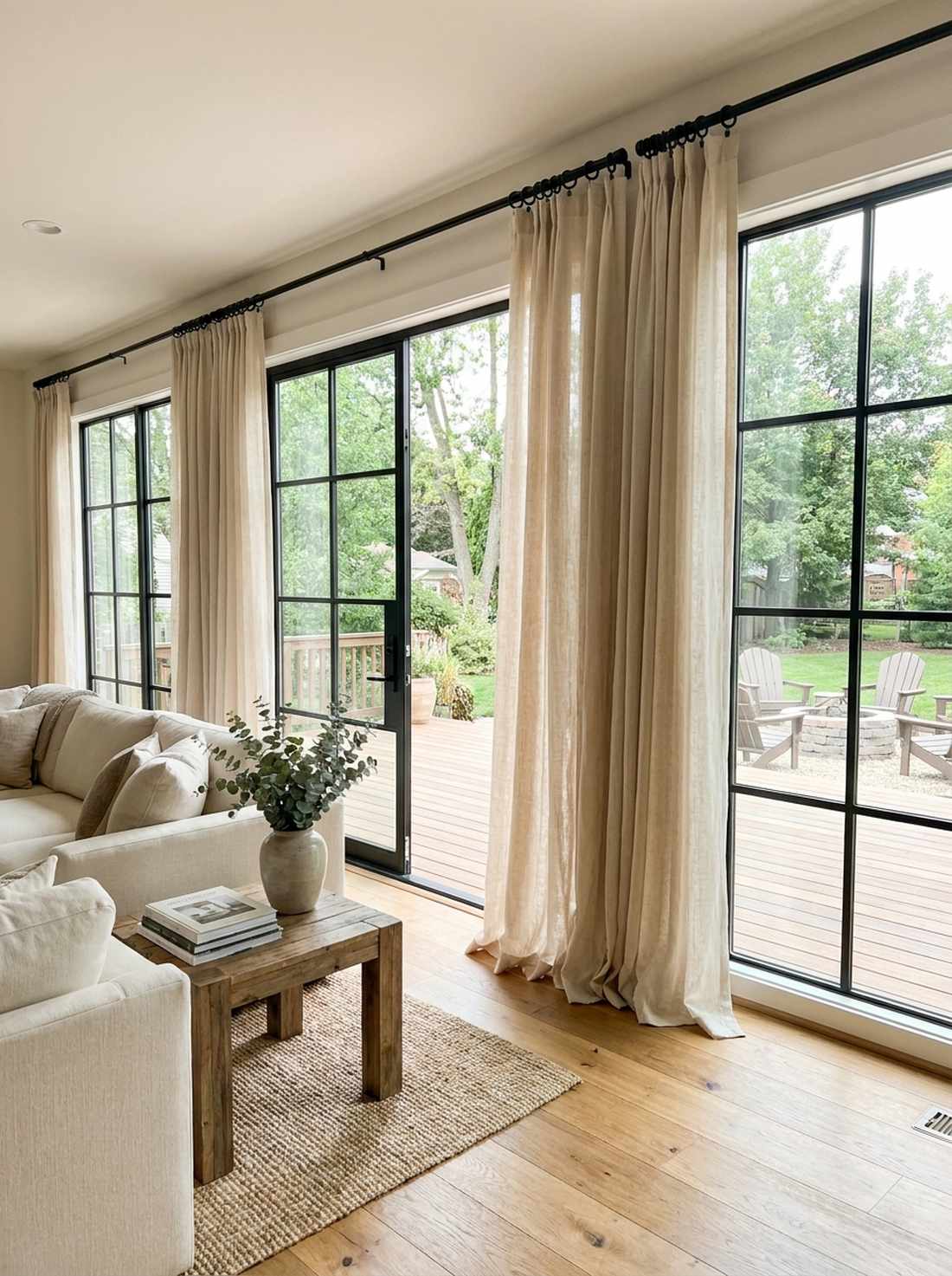 linen curtains with natural drape