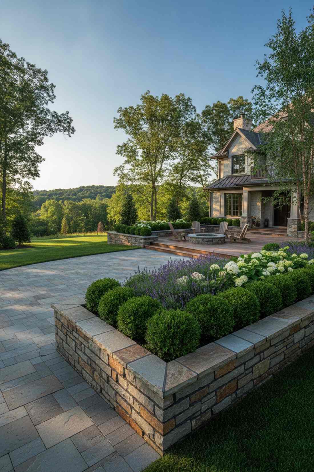 mortared flagstone formal rectangle