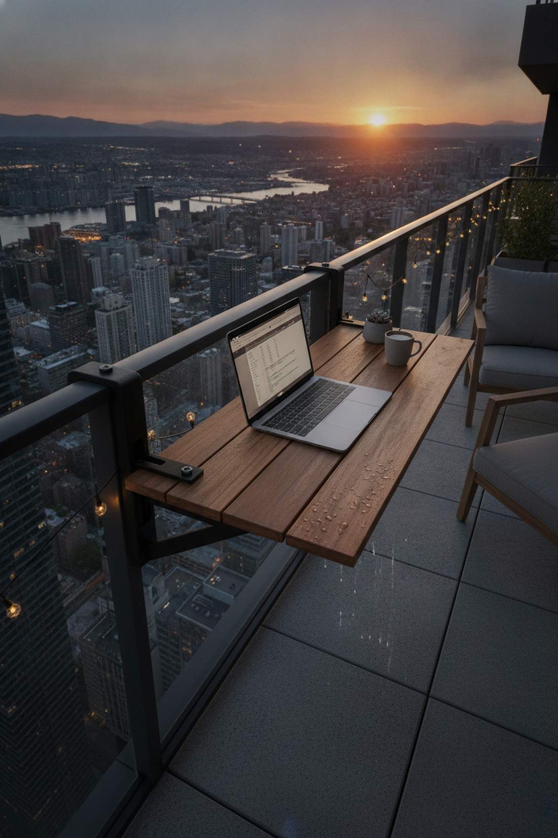 rail mounted folding desk