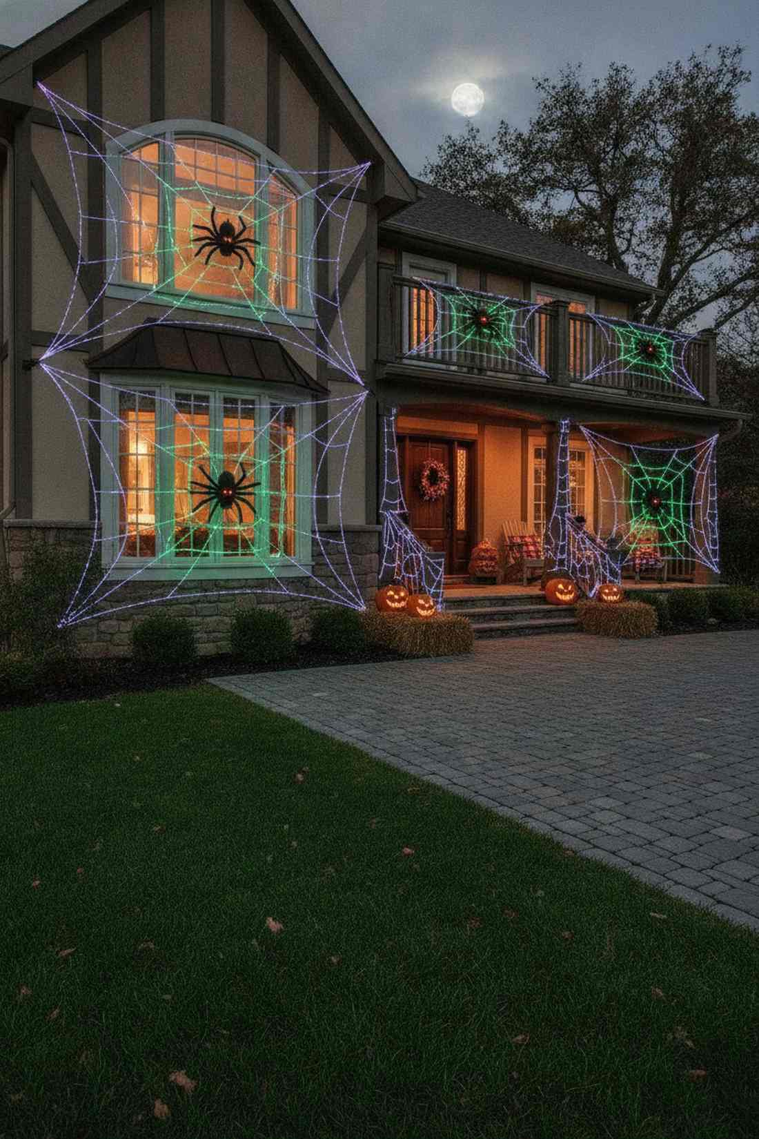 spider web led net lights