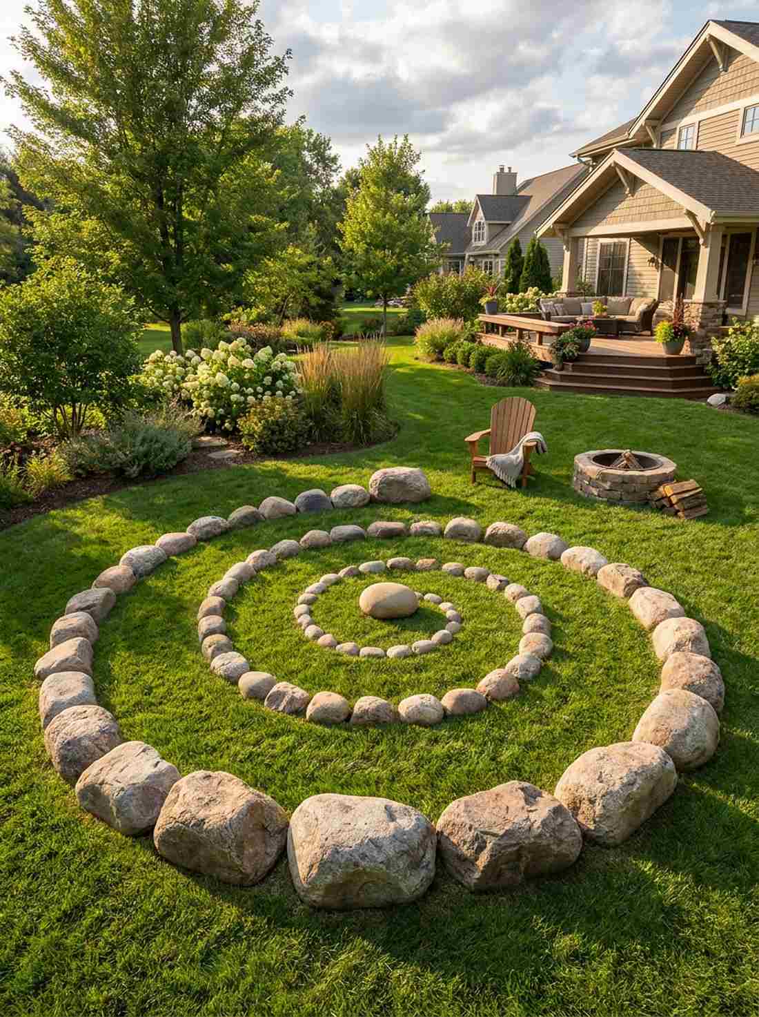 spiral meditation boulder path
