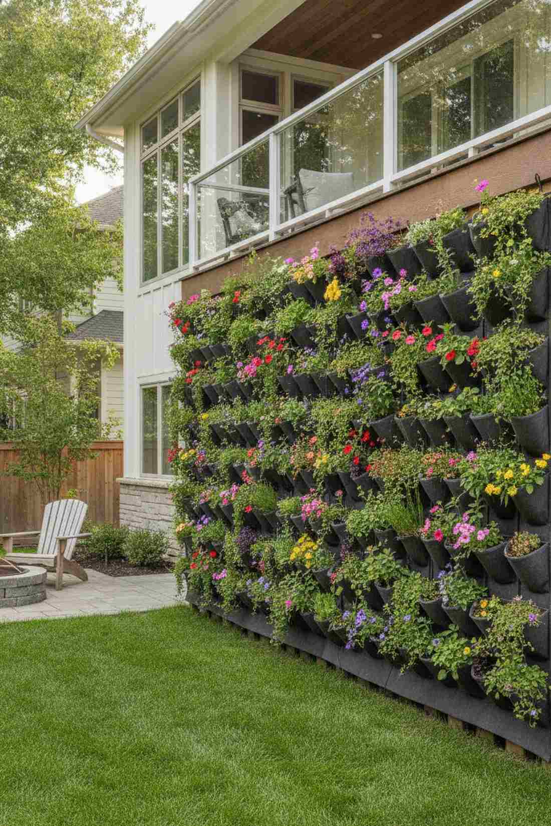vertical pocket planter installation