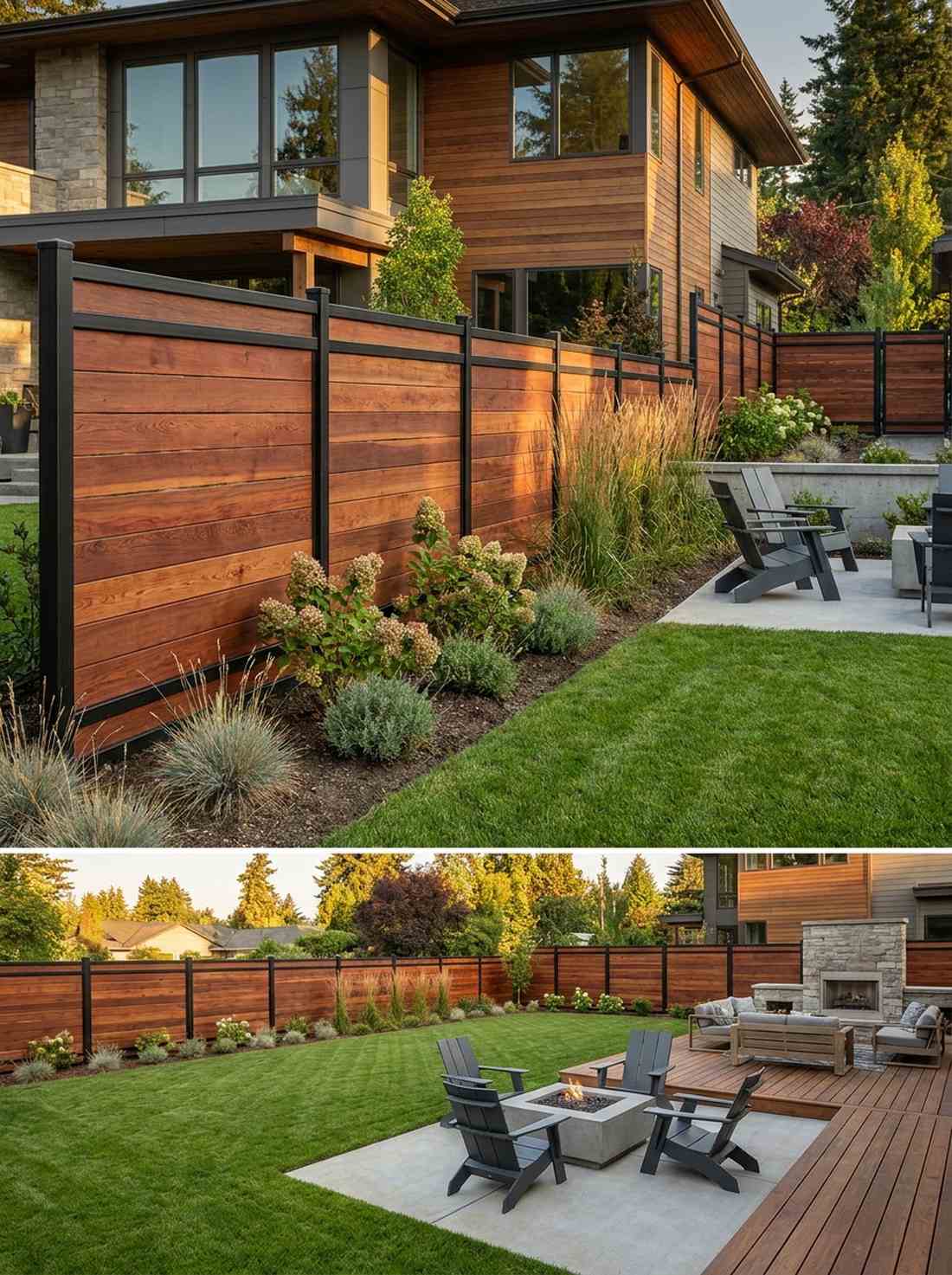 wood and metal fusion fence