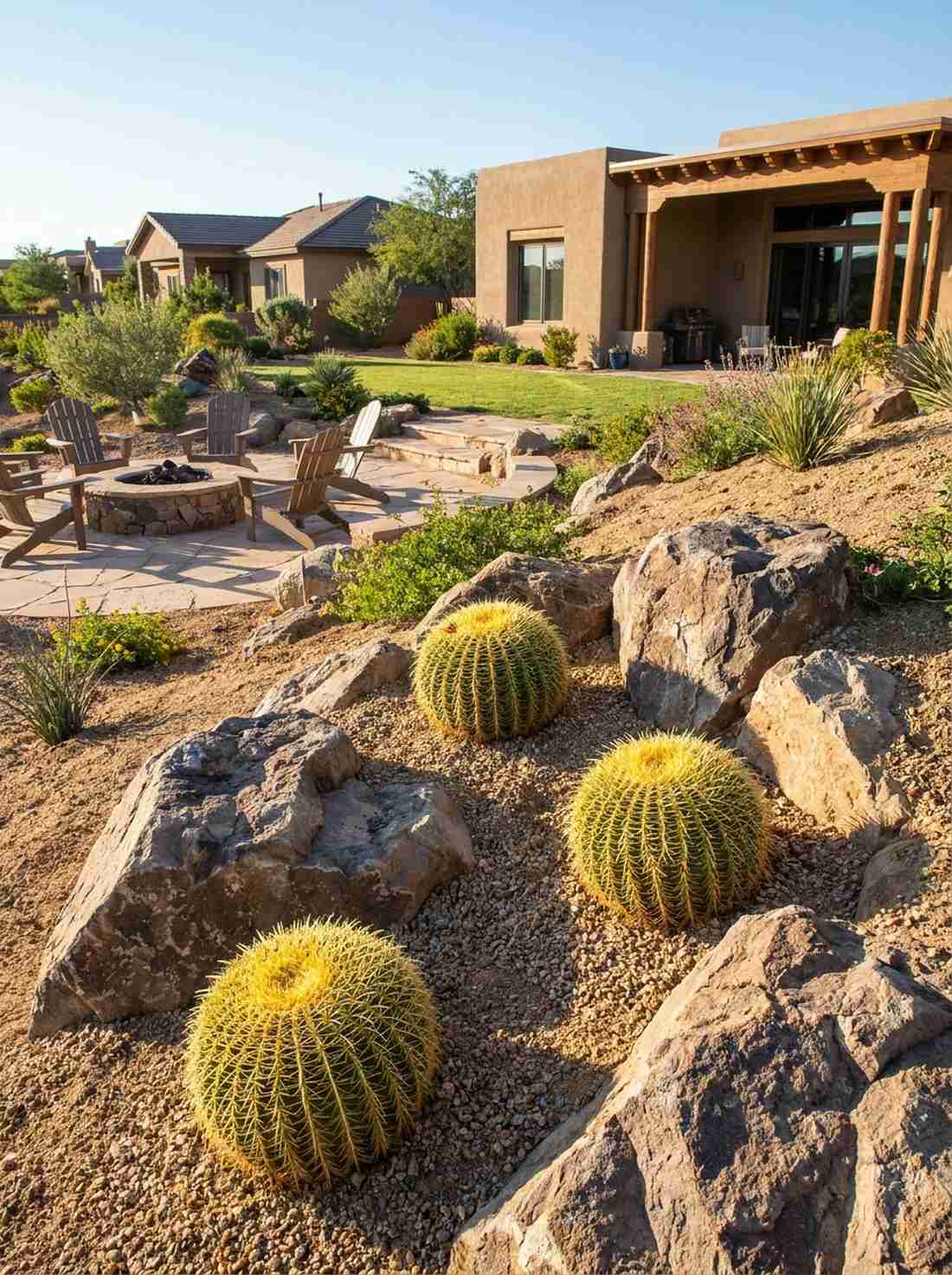 barrel cactus rock garden