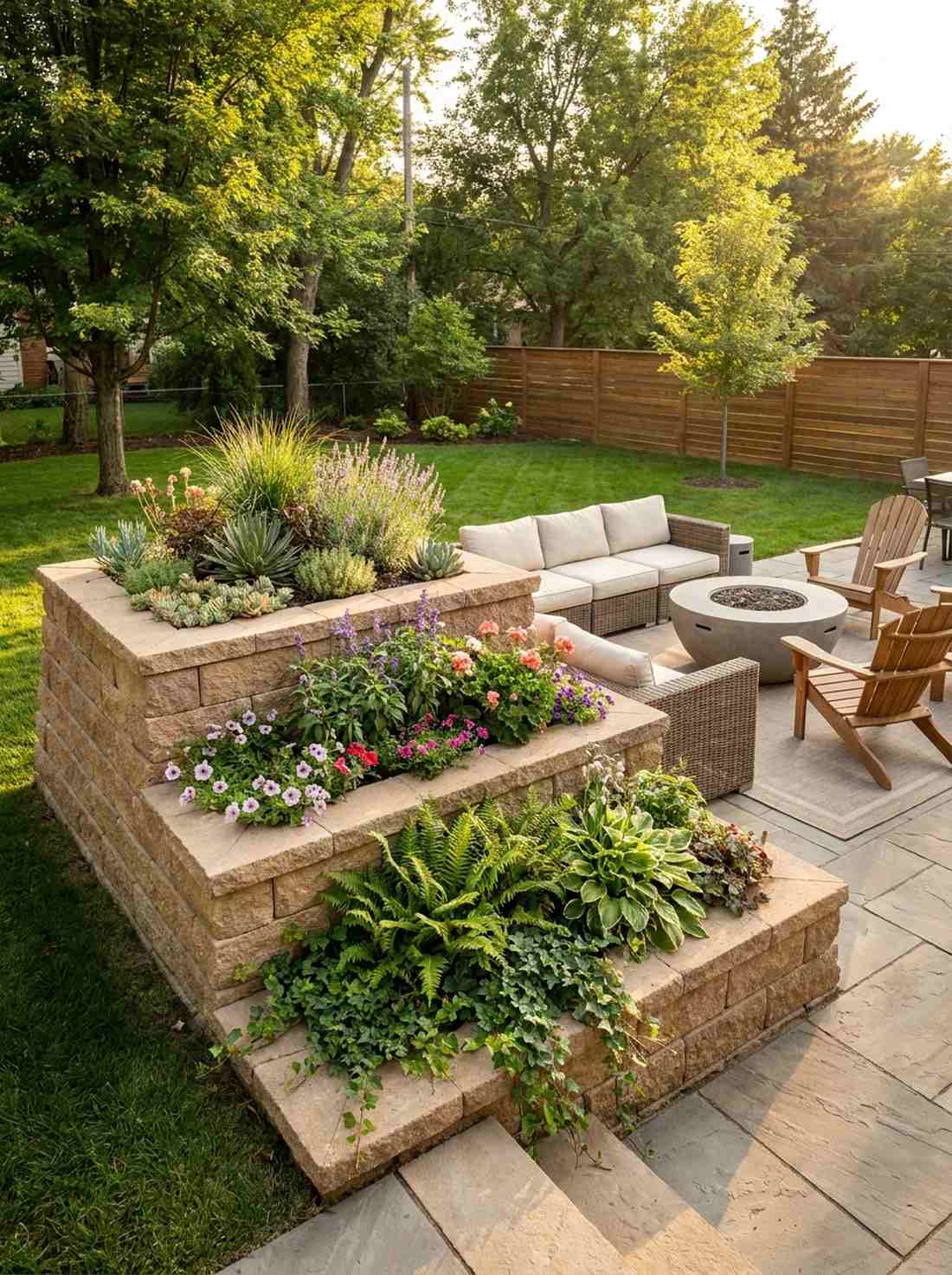 cascading three tier planters