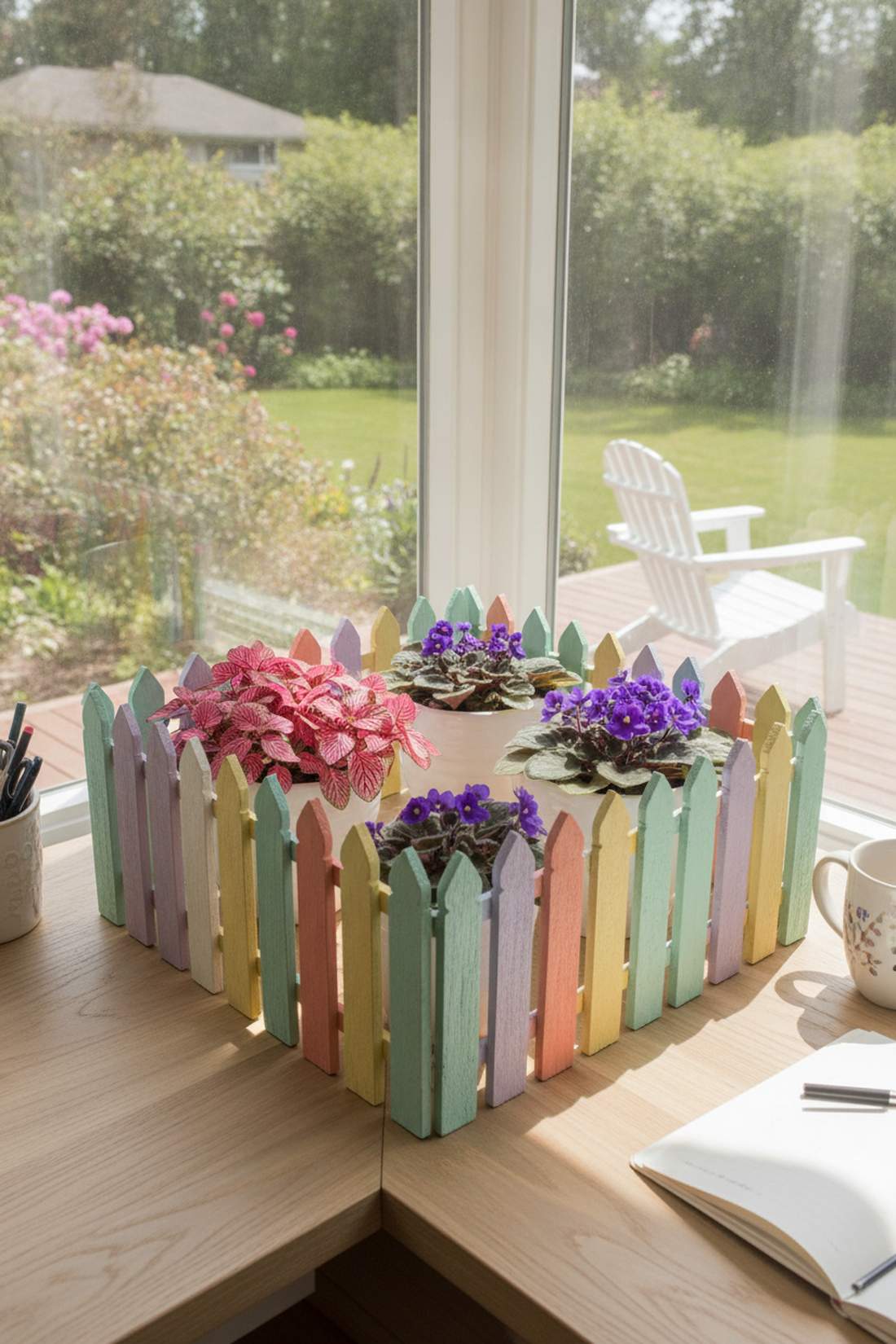 colored painted picket fences