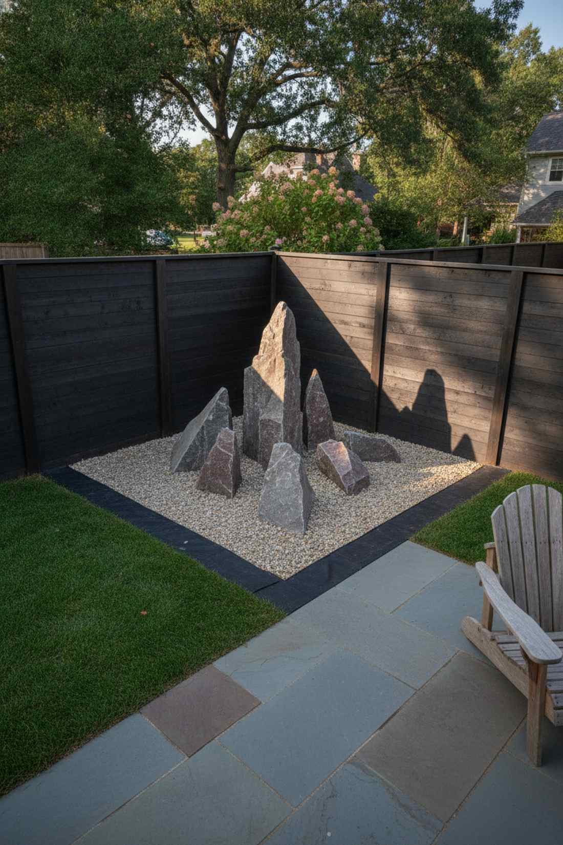 corner stone arrangement with shadow play