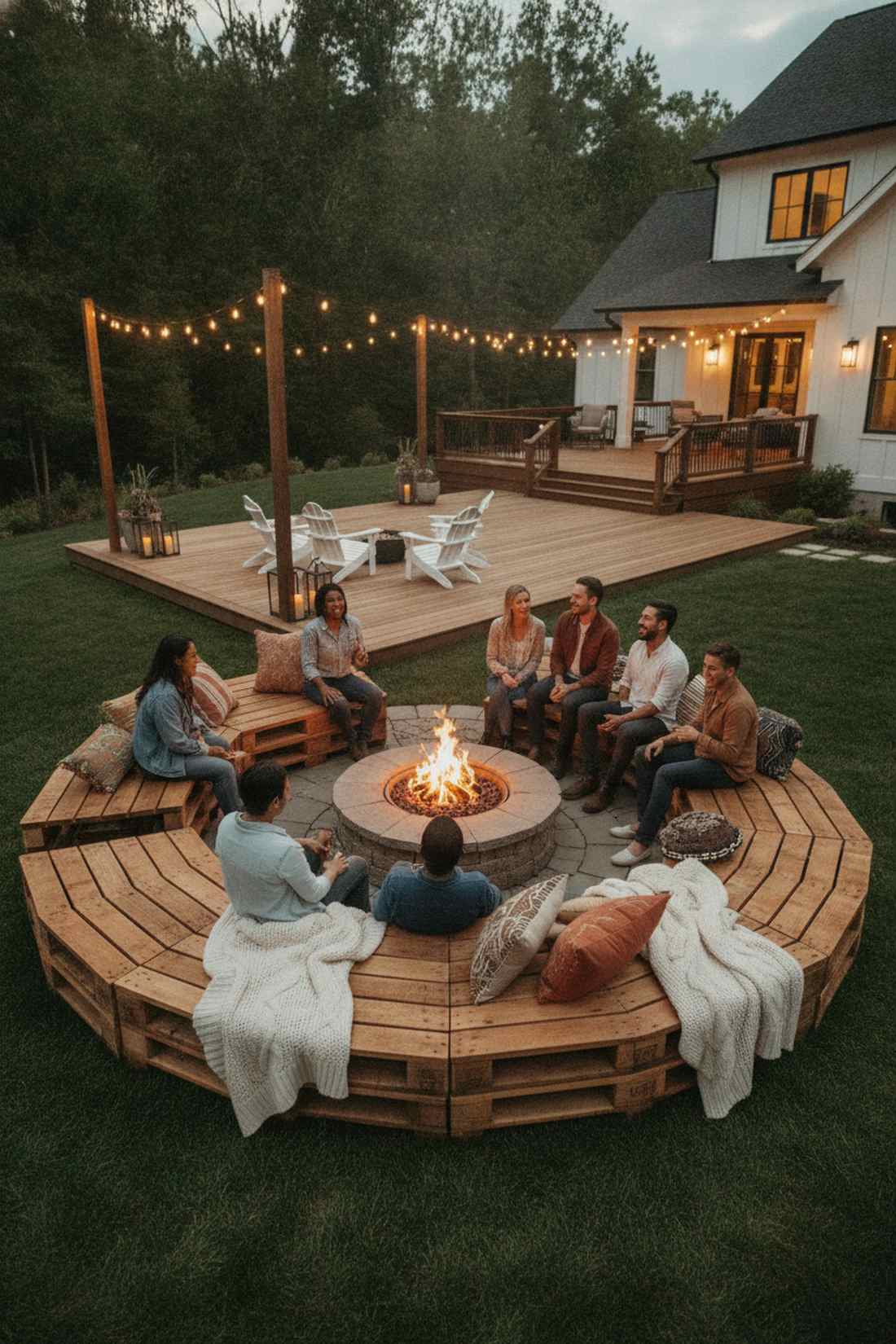 curved pallet bench collection