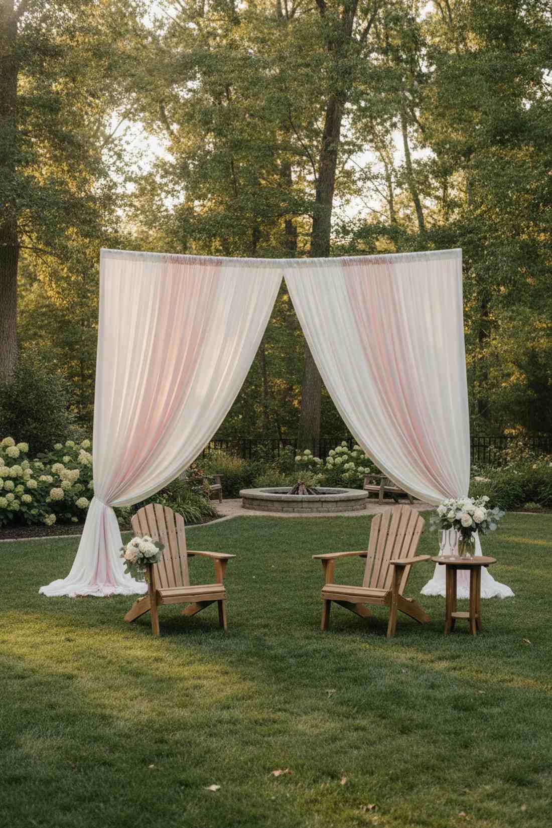 draped ceremony backdrop