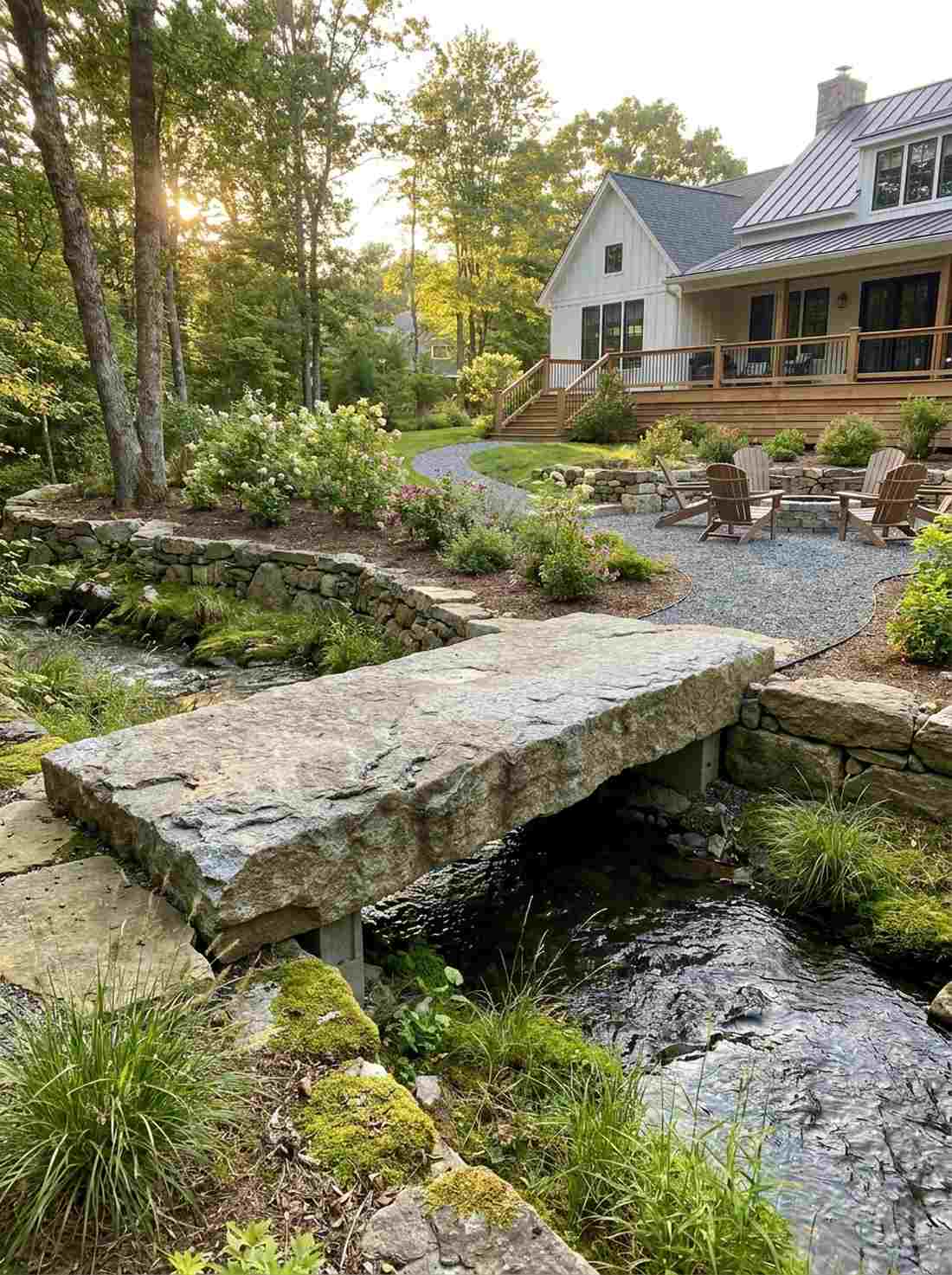 flat stone slab bridge