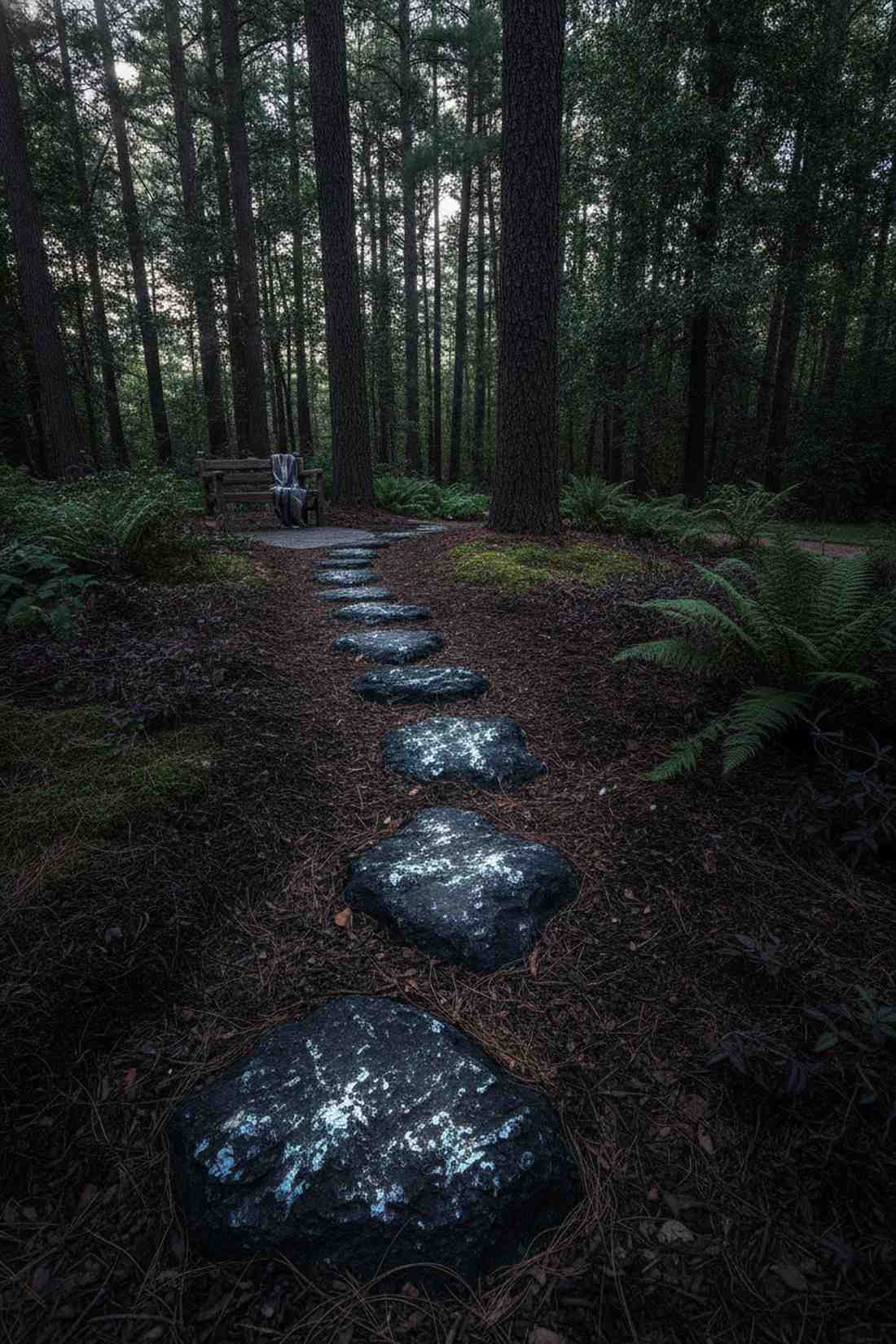 gabbro stepping stones with feldspar highlights