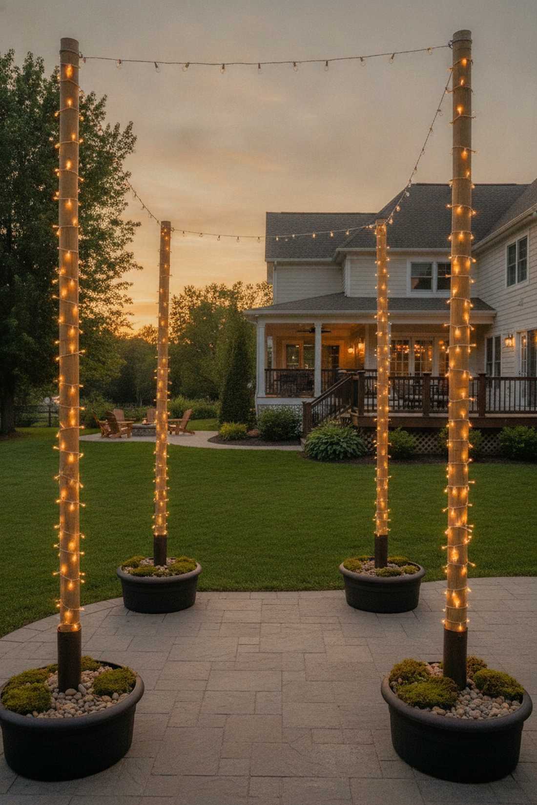 lantern post fairy light columns