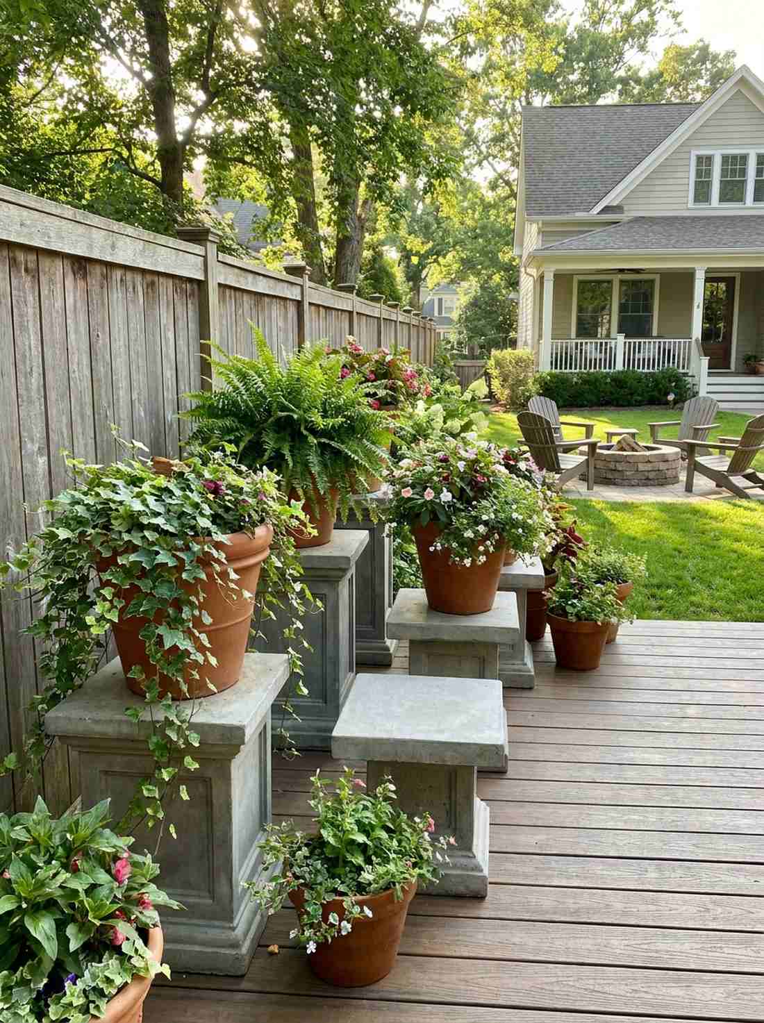 low pedestal stools for planters