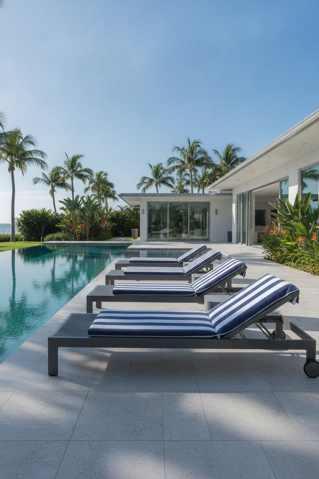 modern aluminum chaise lounges