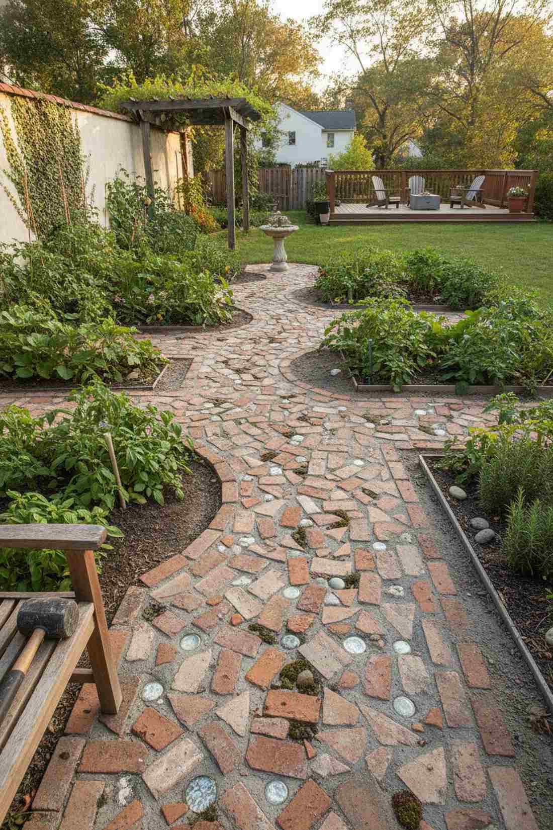mosaic brick inlay