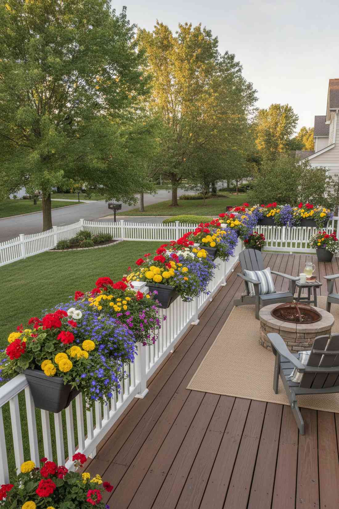 railing planter double sided display