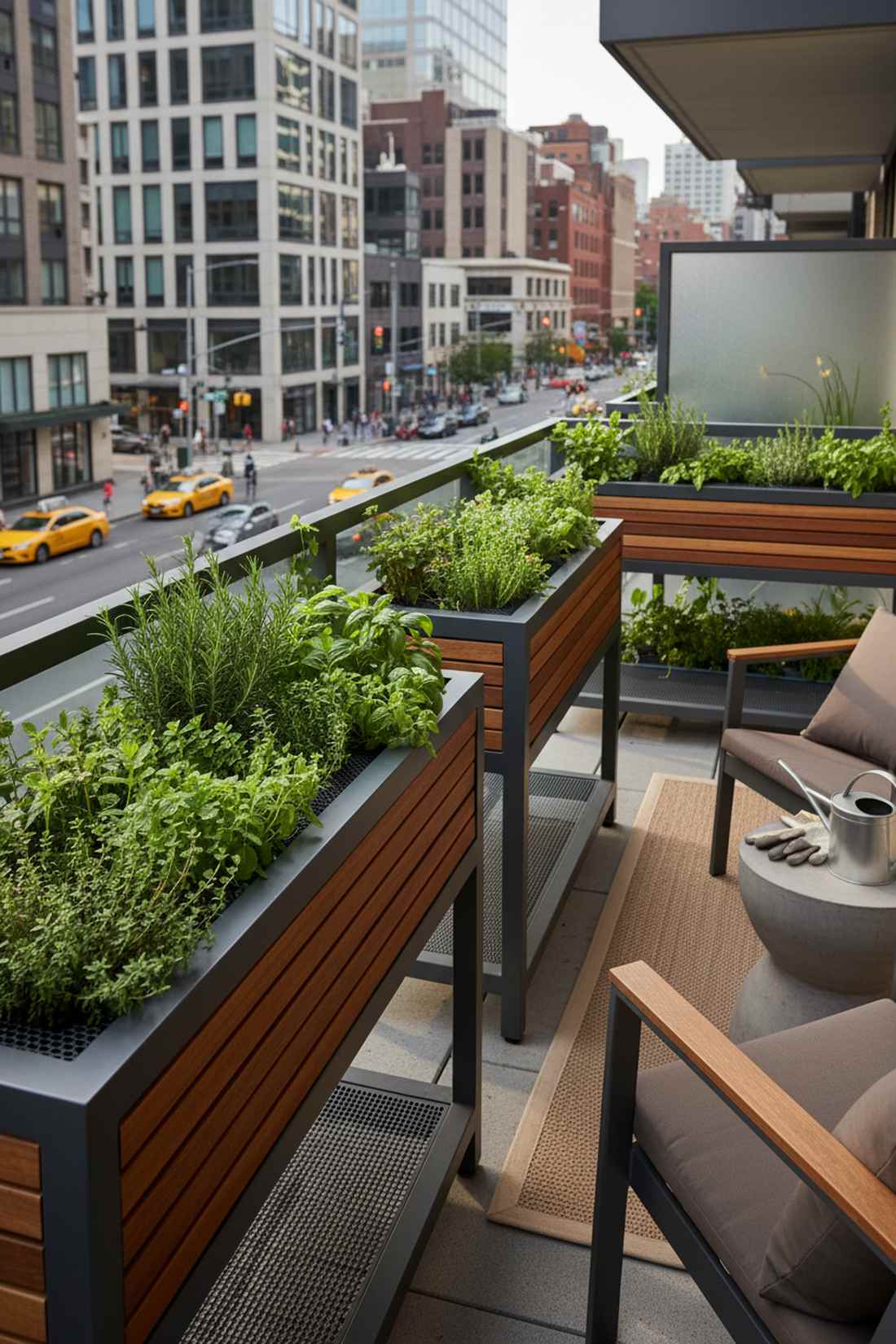 raised balcony herb trough