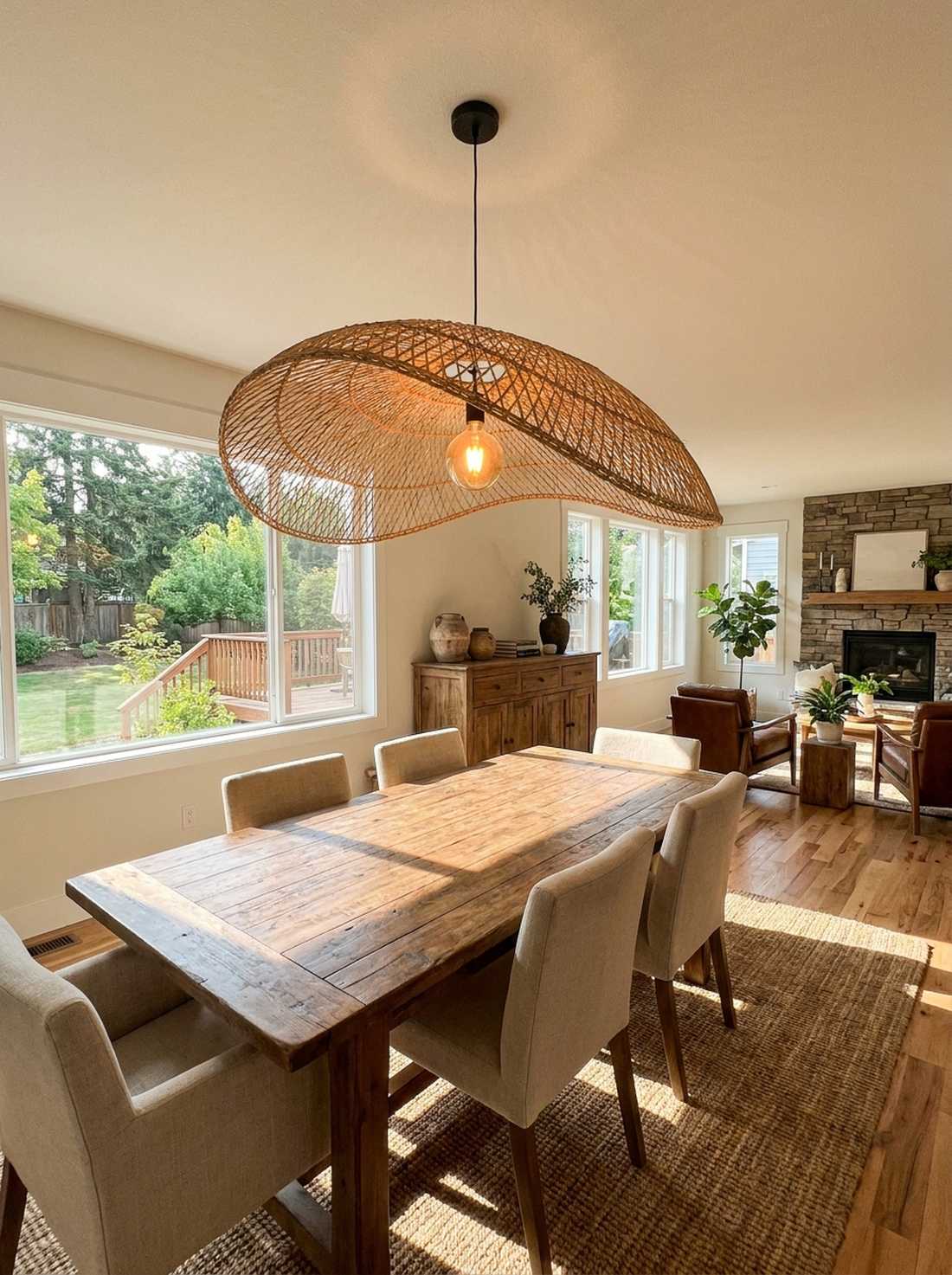 rattan pendant light fixture