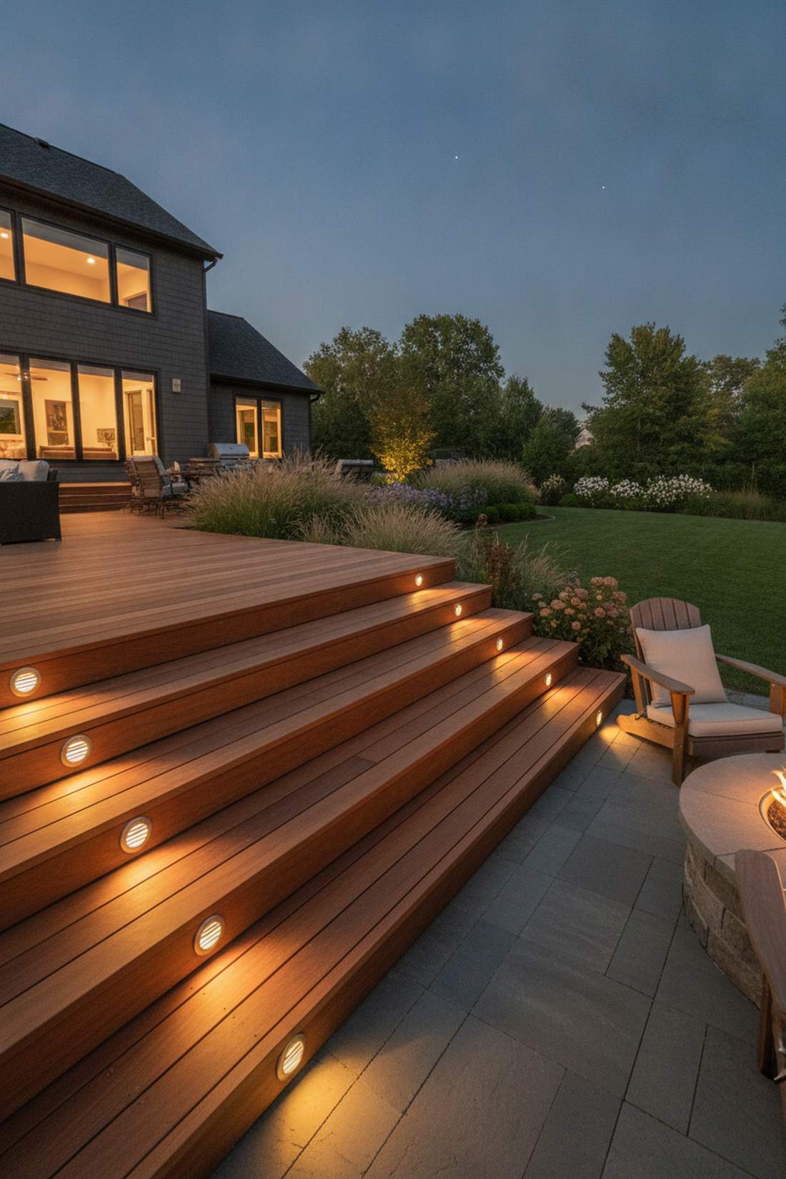 recessed step and riser lights