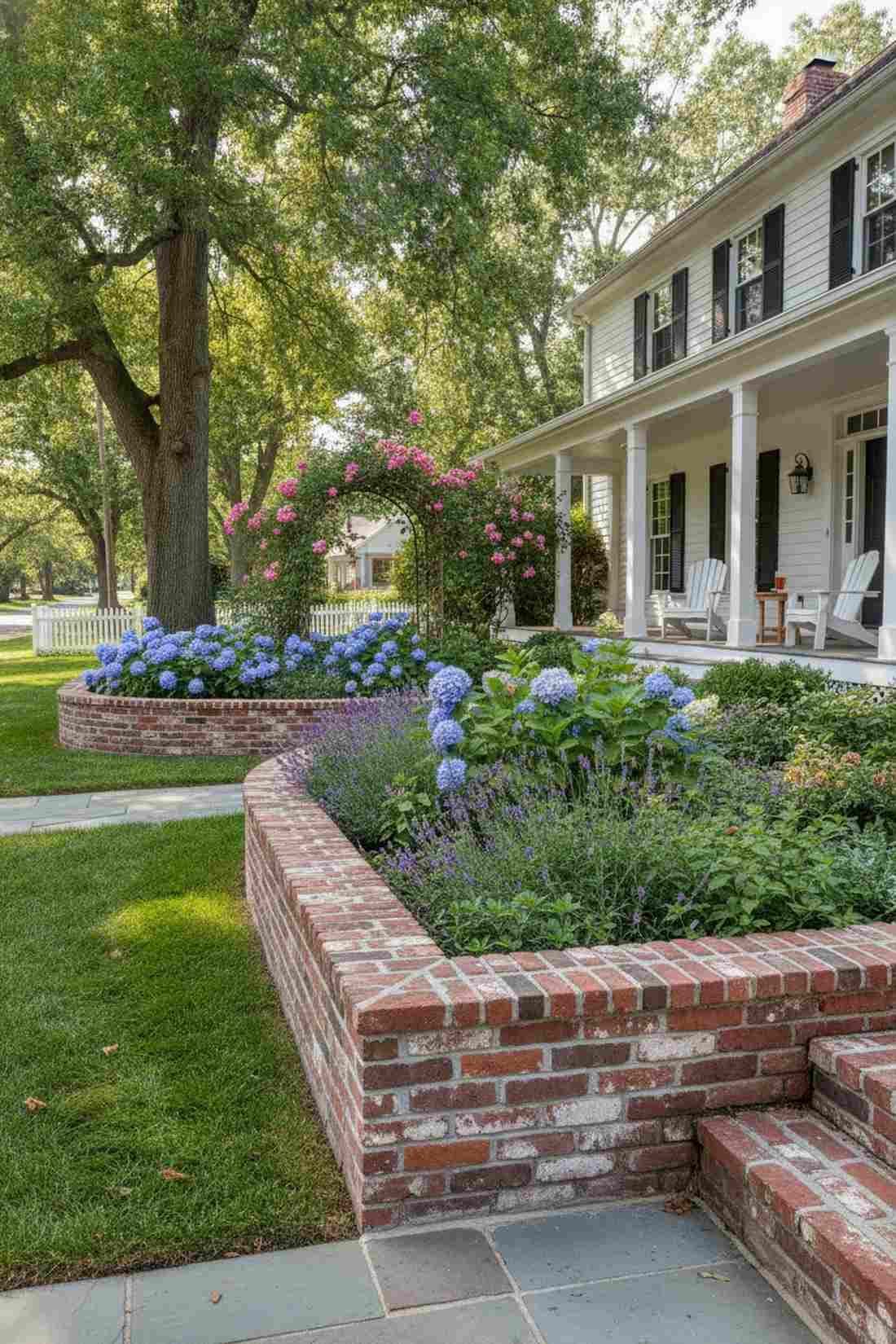 recycled brick garden wall