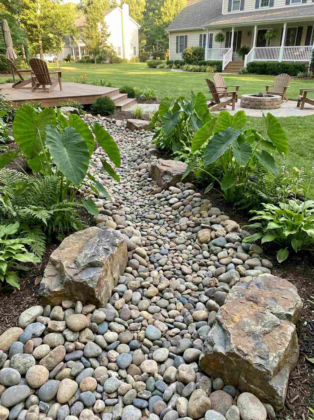 river rock dry stream bed