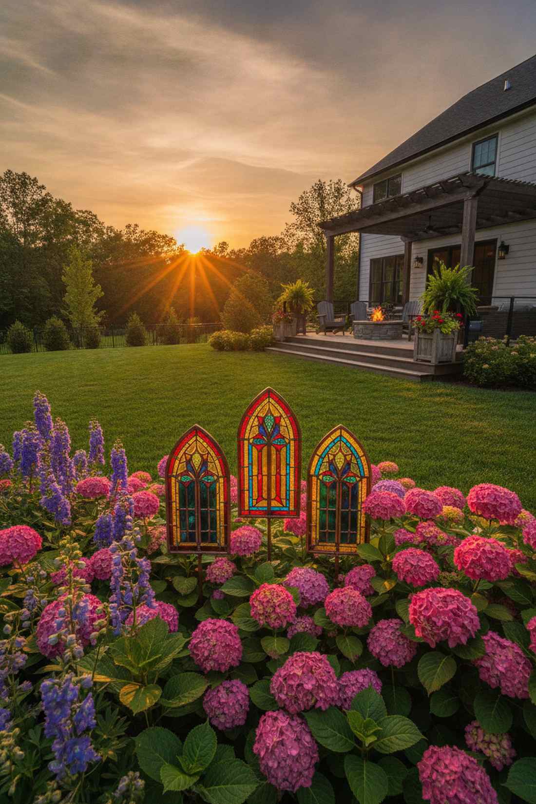 stained glass garden stakes